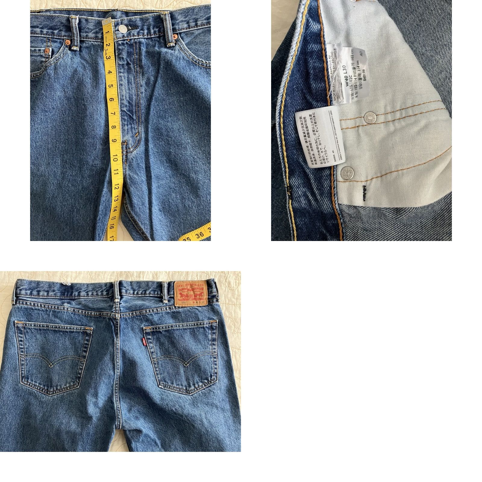 Levi's VINTAGE Levi’s 505 Regular Straight Leg Blue Denim Jeans 40x30 Missing Belt Loop Work Size US 40 / EU 56 - 8 Thumbnail
