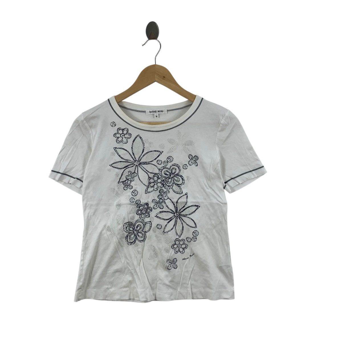 Hanae Mori Vintage HANAE MORI JAPAN Floral Painting Tee Shirt Top Size XS / US 0-2 / IT 36-38 - 3 Thumbnail