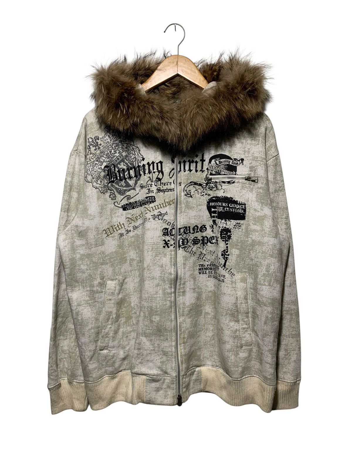 If Six Was Nine Y2k Beaumere burning spirit poem double zip fur hoodie Size US XL / EU 56 / 4 - 8 Thumbnail