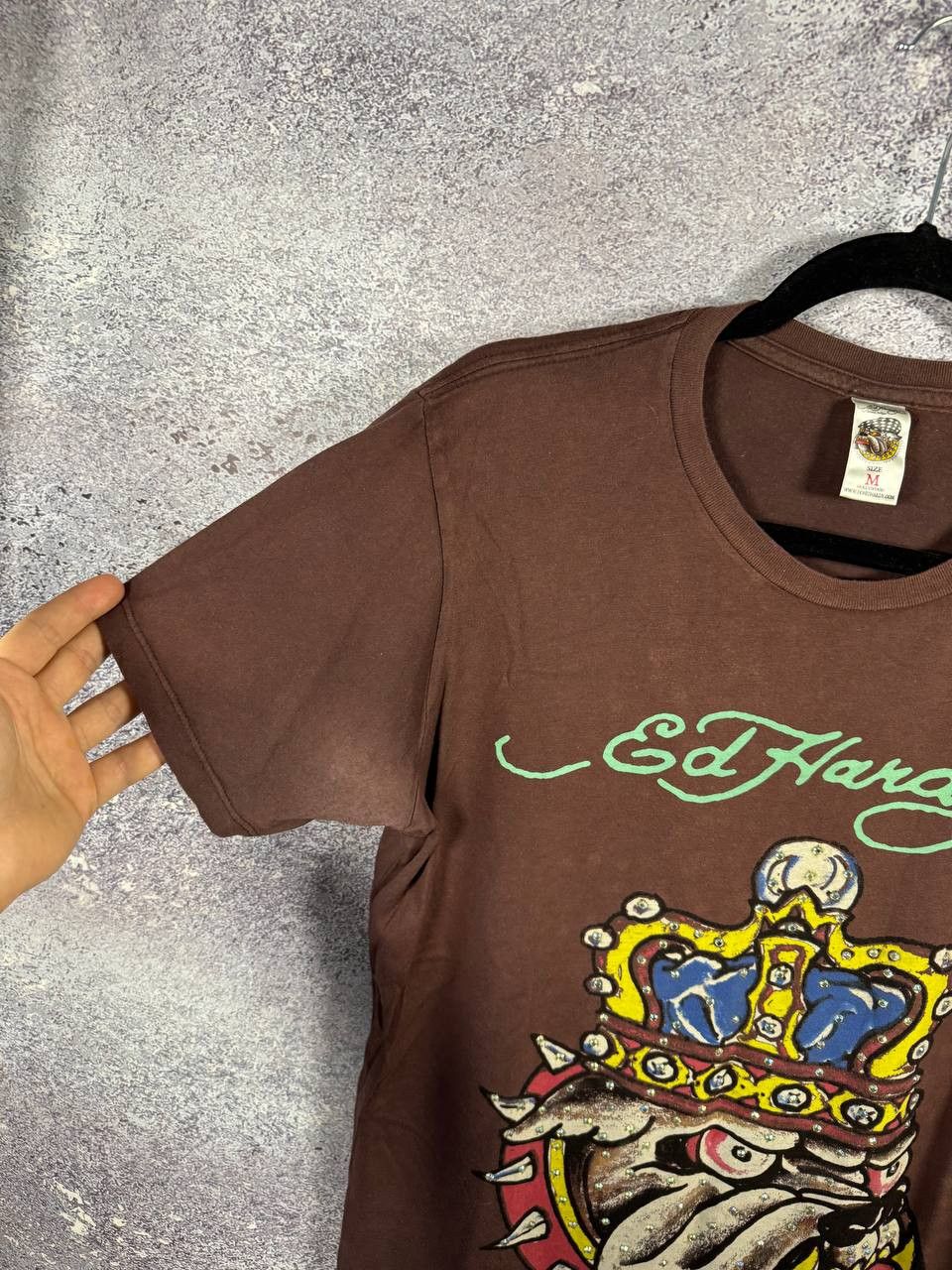 Designer × Ed Hardy × Vintage Don Ed Hardy Brown Bulldog Graphics Printed Logo T-Shirt M Size US M / EU 48-50 / 2 - 9 Thumbnail
