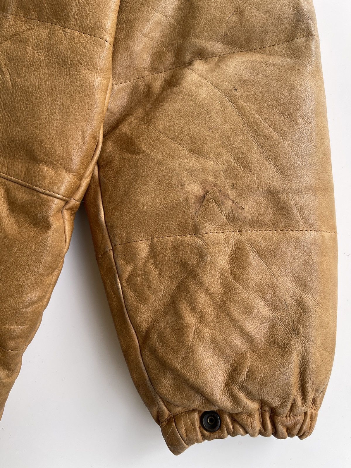 Vintage 80s Vent Couvert Leather Down Jacket Size US L / EU 52-54 / 3 - 12 Thumbnail