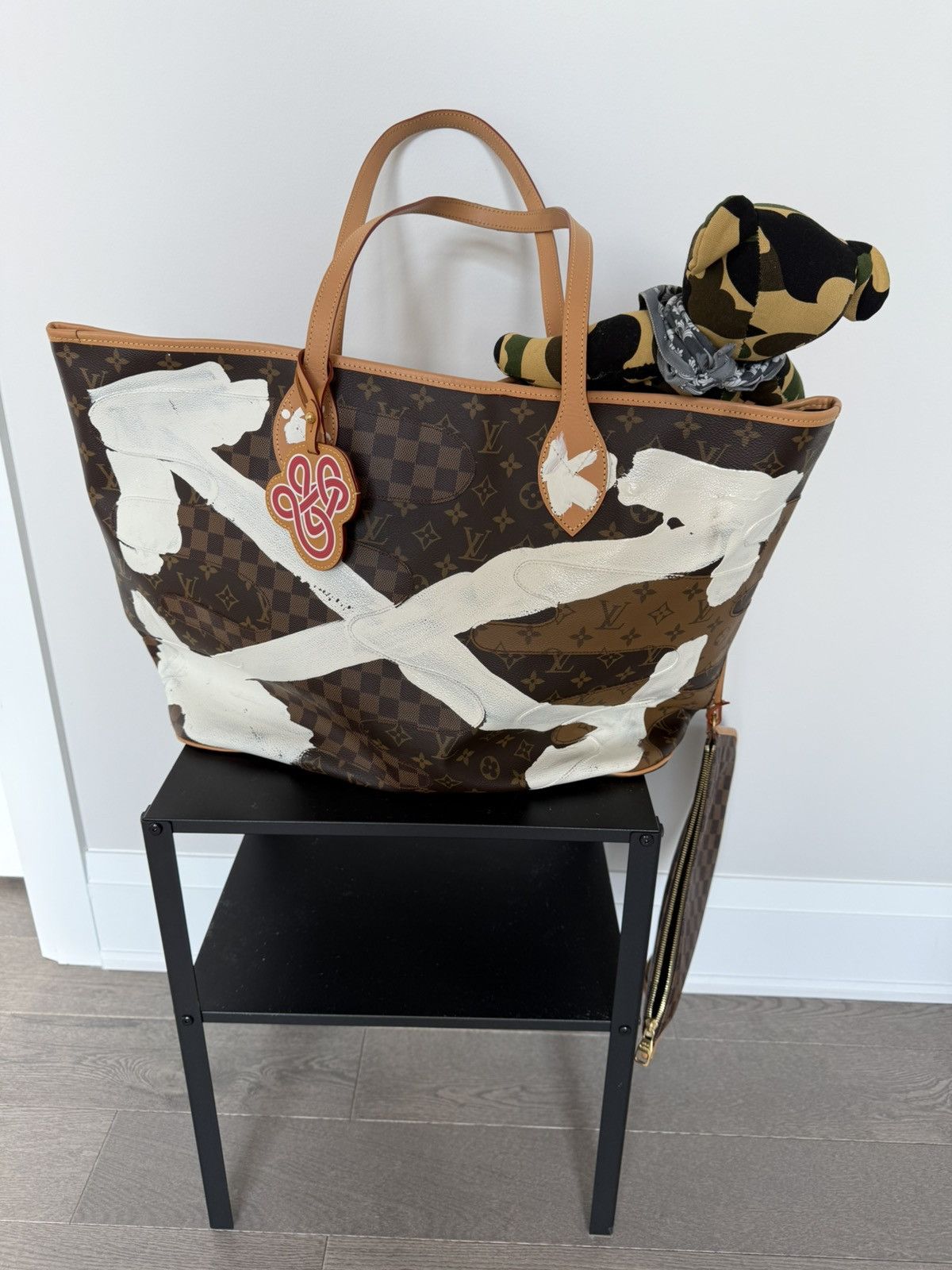 Louis Vuitton × Nigo Louis Vuitton x Nigo Nevereverfull Brown Custom Tote Bag Size ONE SIZE - 4 Thumbnail