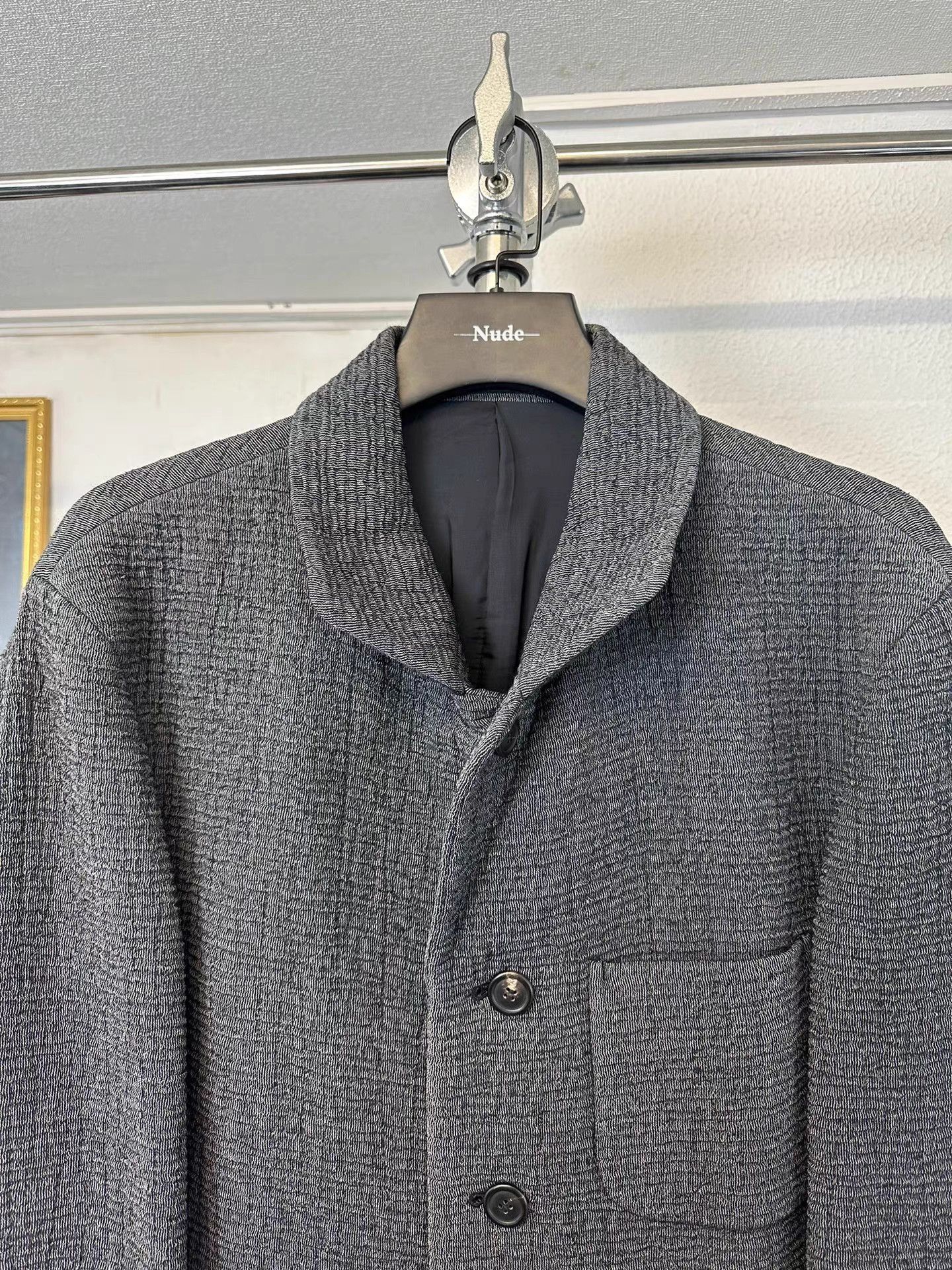 Issey Miyake Gray Textured Button-Front Jacket - Size M Size US M / EU 48-50 / 2 - 4 Thumbnail