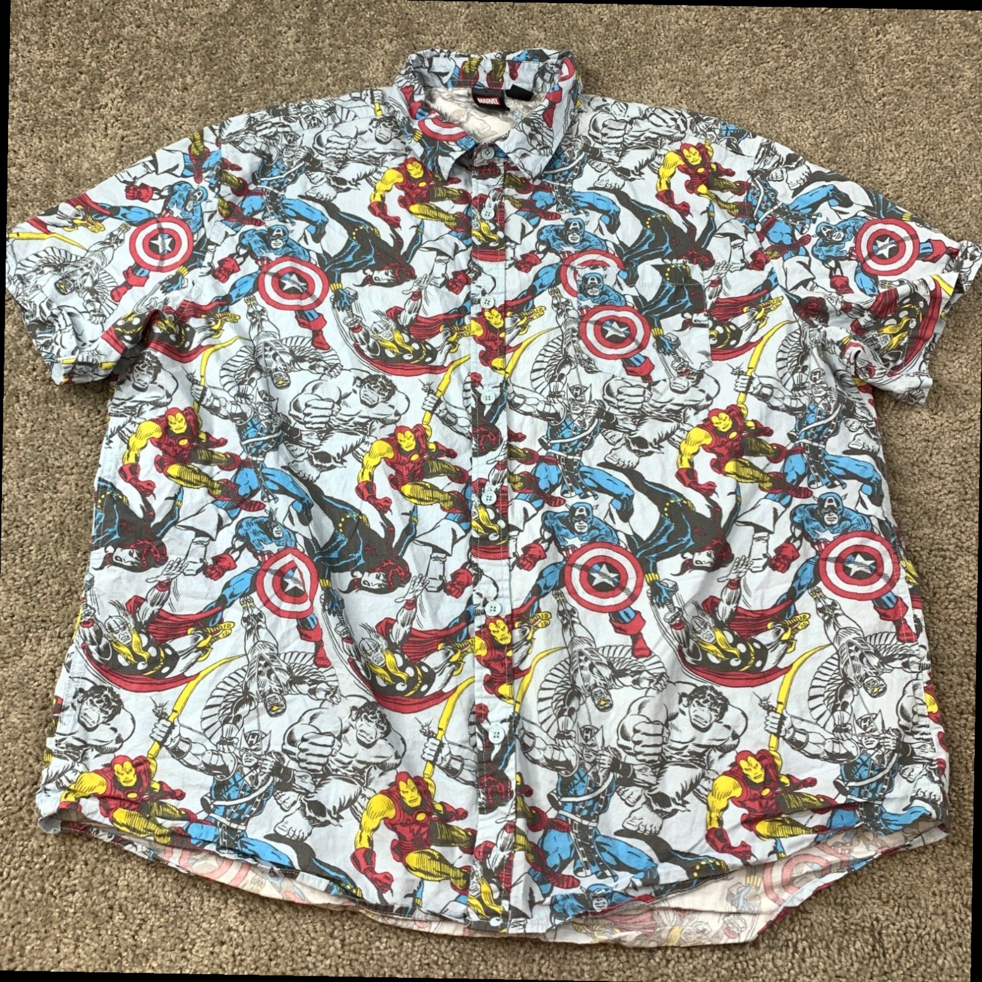 Vintage Marvel Comics Superhero Graphic Multi Colored Cotton Short ...