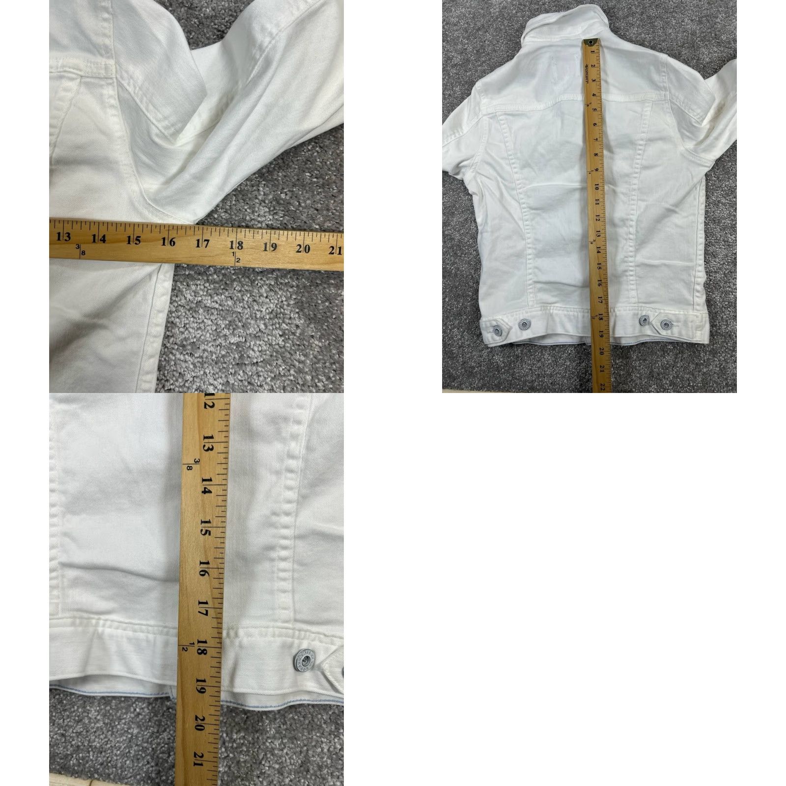 Denime AG Adriano Goldschmied Jacket Womens Small White Cotton Denim Bomber Jacket Shirt? Size S / US 4 / IT 40 - 8 Thumbnail