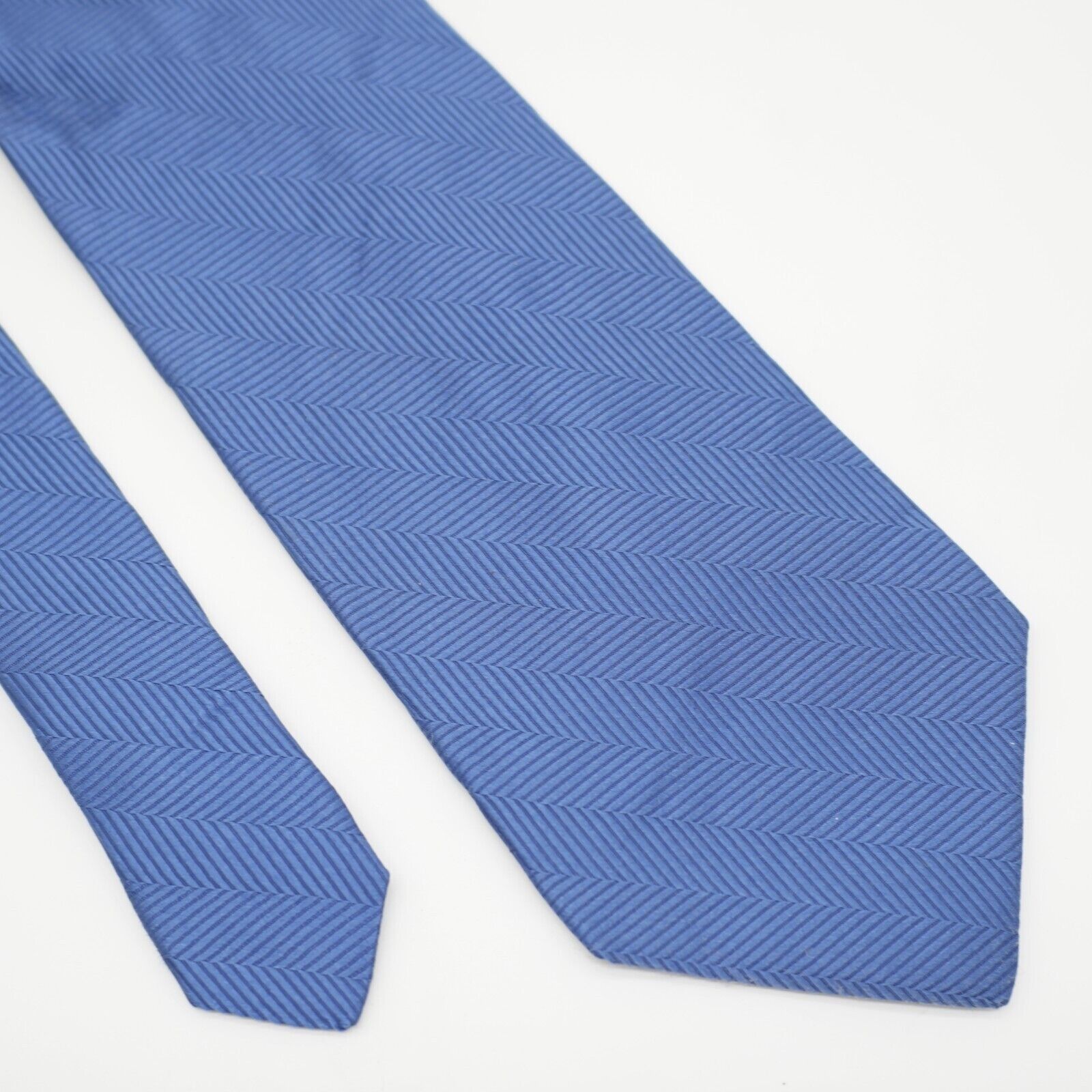 Jos. A. Bank Jos A Bank Herringbone Woven Blue Wide Silk Tie Italy Size ONE SIZE - 1 Thumbnail