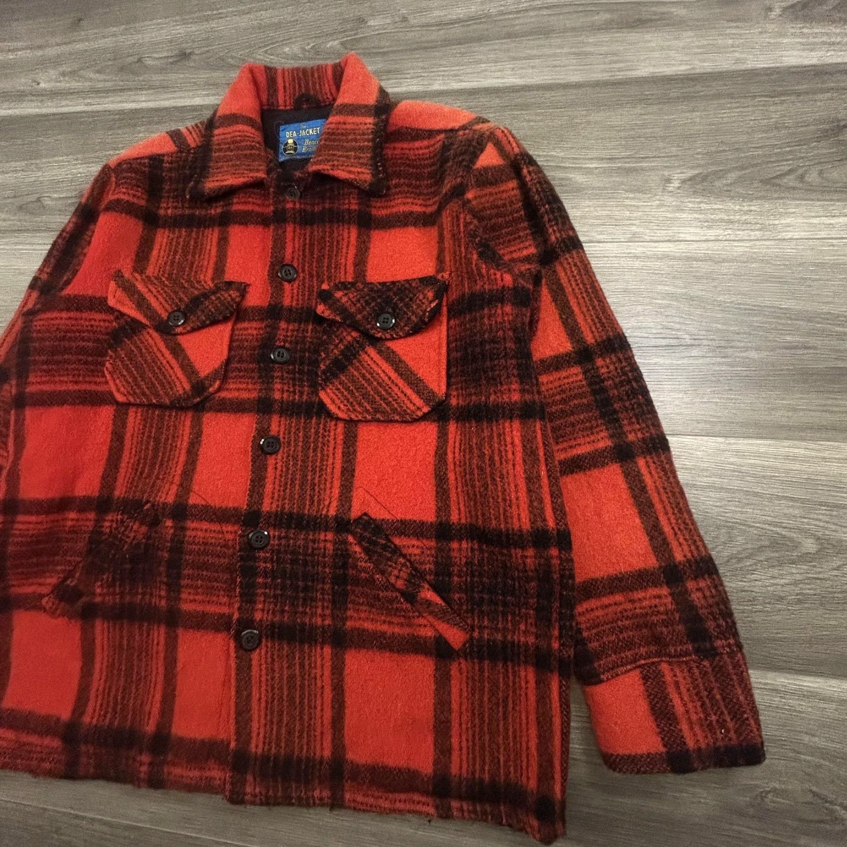 Vintage VINTAGE Deacon Brothers Dea-Jacket Shirt Mens Large Buffalo Plaid 60s Made USA Size US L / EU 52-54 / 3 - 4 Thumbnail