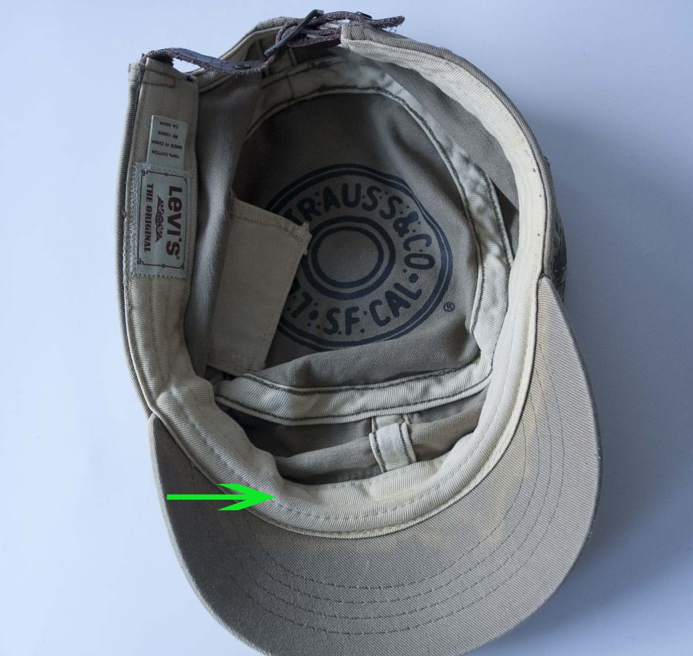 Levi's Levis Strauss Hat Cap Strap Bleach Distressed Size ONE SIZE - 5 Thumbnail