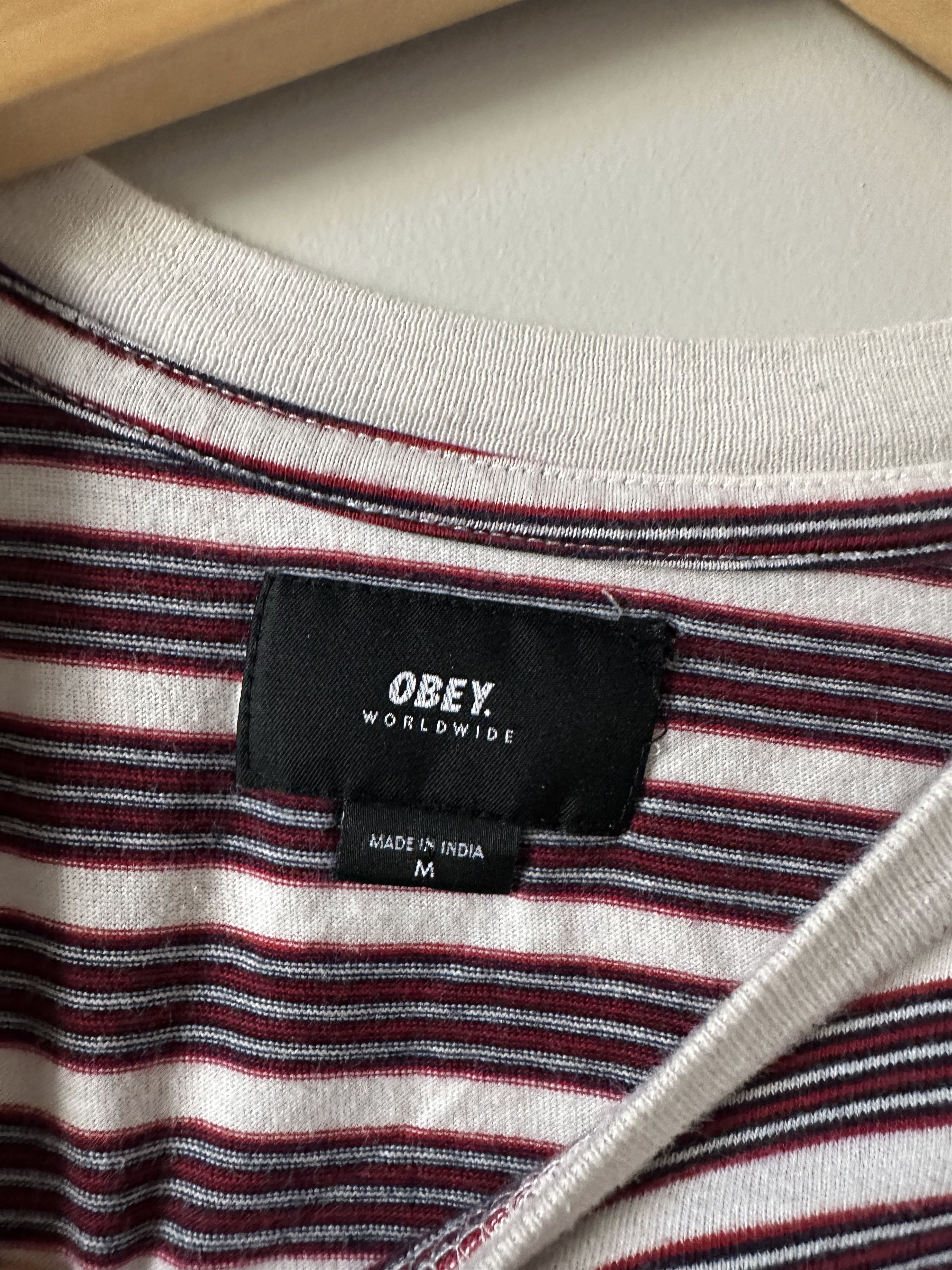 Obey Striped Obey Pocket Short Sleeved Tee Shirt Size US M / EU 48-50 / 2 - 3 Thumbnail