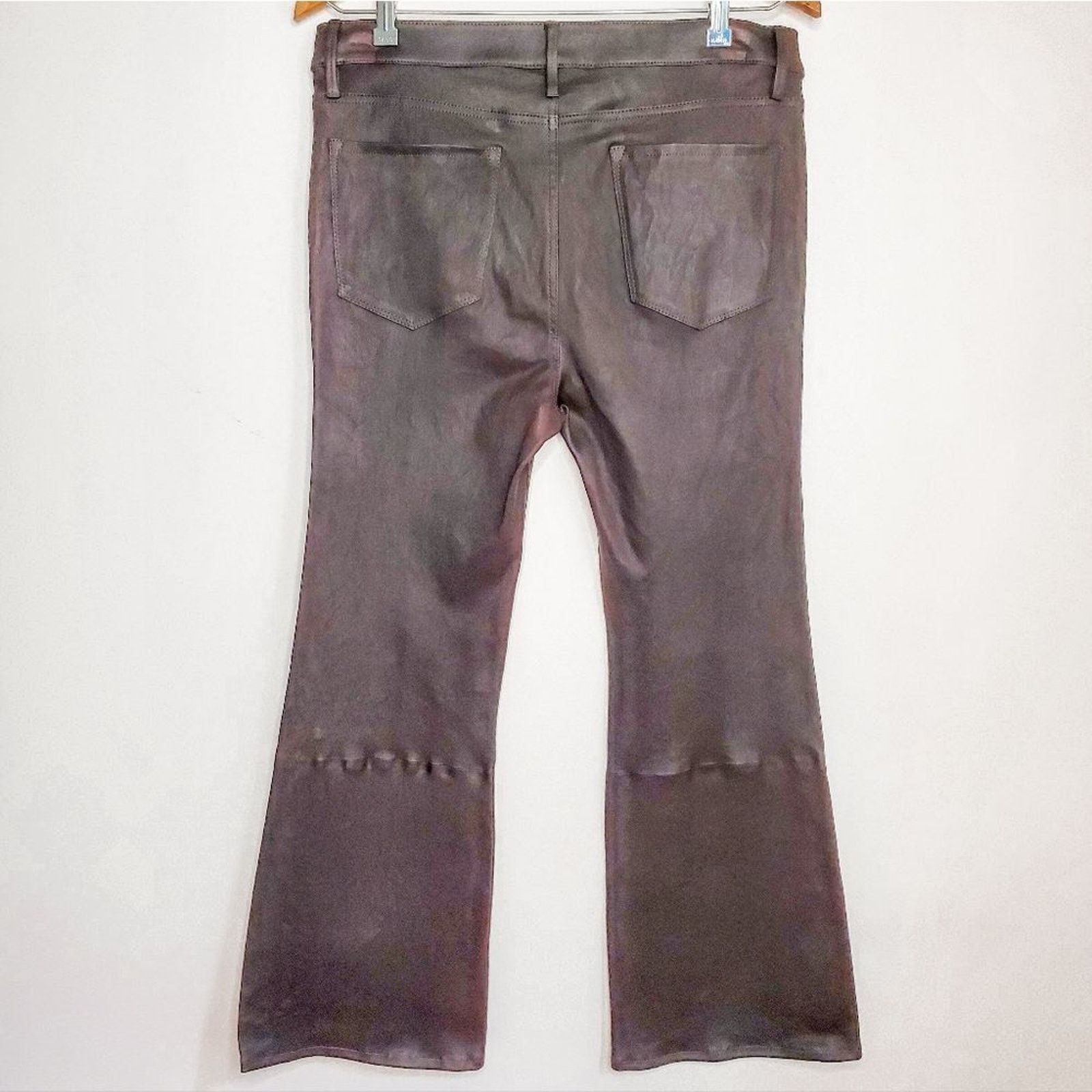 Frame Frame Espresso Brown Le Crop Mini Boot Leather Pants Size 34 Size 34" / US 12 / IT 48 - 4 Thumbnail