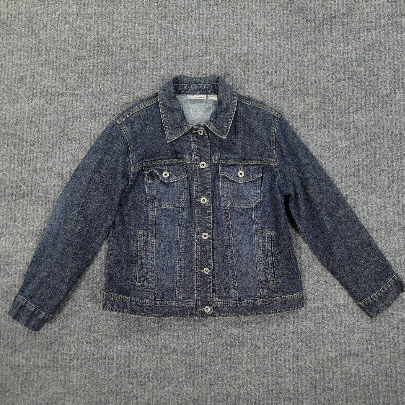Vintage VINTAGE Chicos Platinum Jacket Womens Size 1 Blue Denim Trucker Button Front Stretch Size XS / US 0-2 / IT 36-38 - 2 Thumbnail