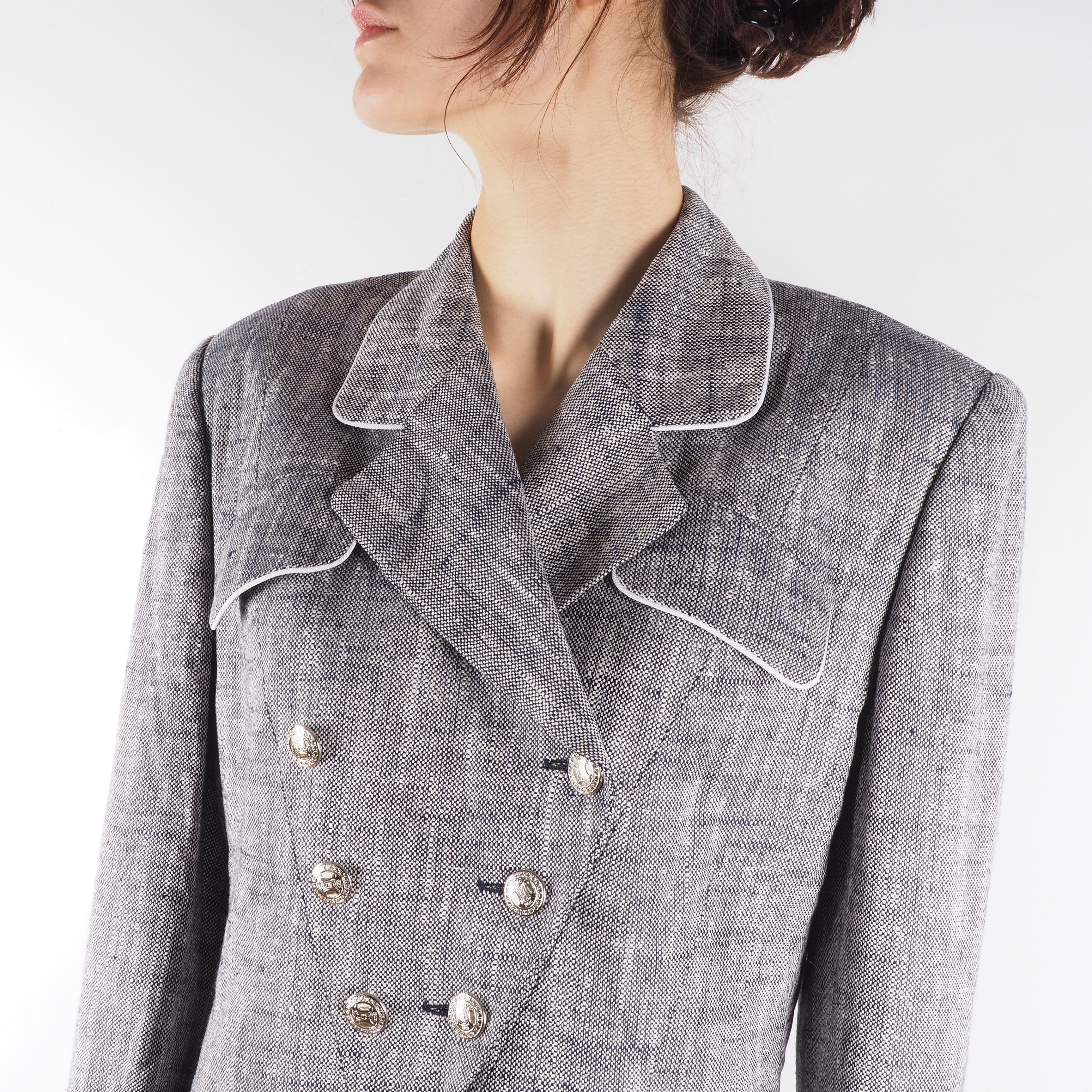 Celine Celine Paris Vintage Gray Double Breasted Blazer Jacket Size M / US 6-8 / IT 42-44 - 4 Thumbnail