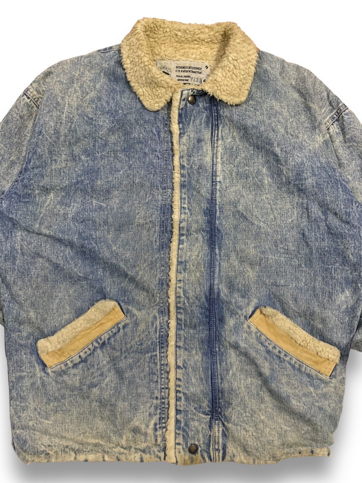 Japanese Brand Vintage Ice Fire Japan Oversized Sherpa Lined Denim Jacket Size US L / EU 52-54 / 3 - 4 Thumbnail