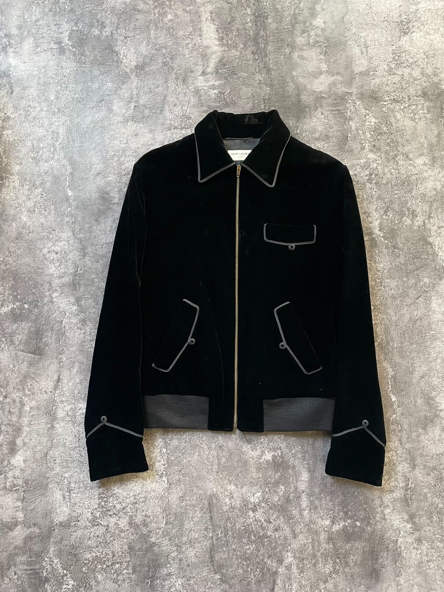 Saint Laurent Paris black velvet Saint Laurent palace jacket Size US XXS / EU 40 - 1 Thumbnail