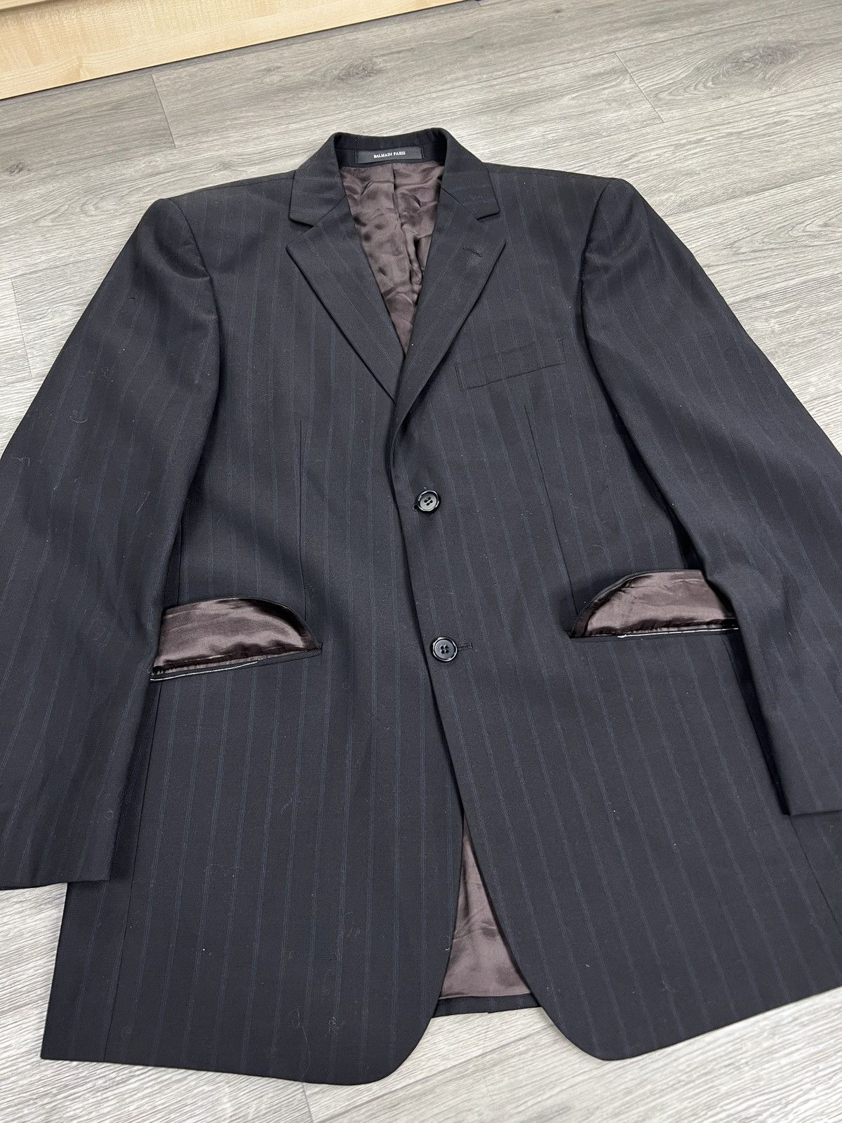 Balmain Vintage Balmain Paris Striped Men suit, Blazer and Pants szM Size 42R - 5 Thumbnail
