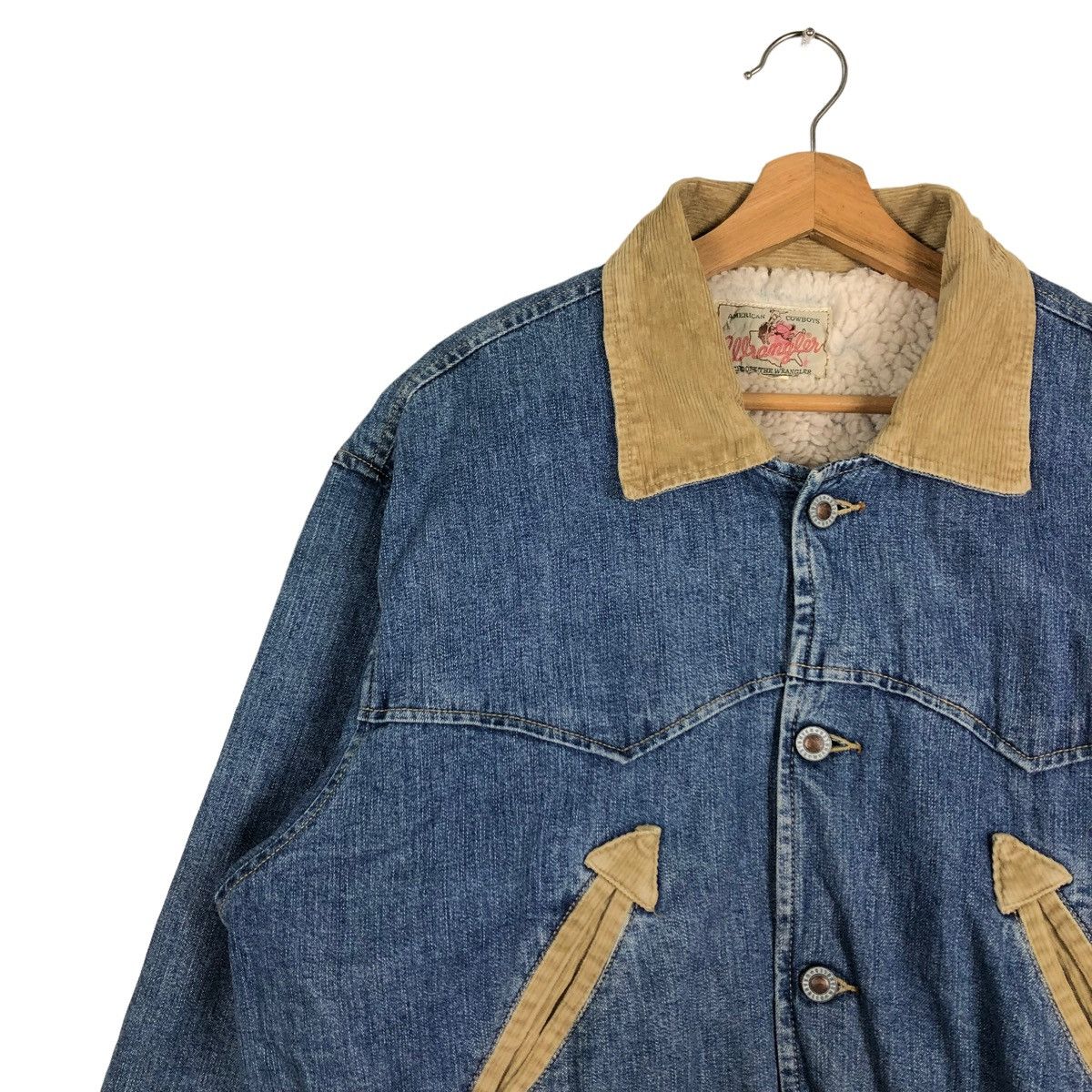 Japanese Brand 🔥90’s Vintage Trucker Denim Jacket Wrangler Blanket Lining Size US L / EU 52-54 / 3 - 3 Thumbnail