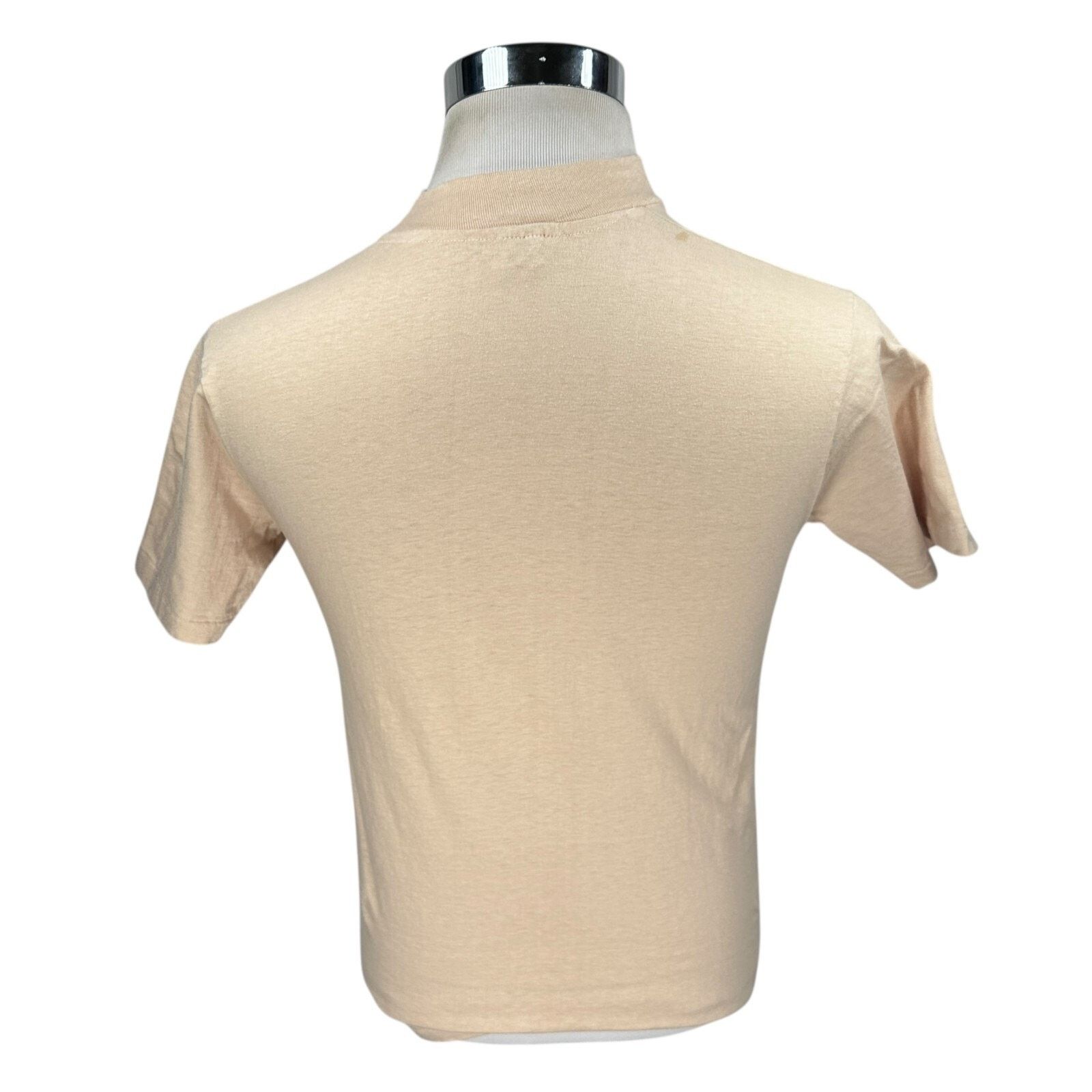 Hanes Vintage Fake Tie Tools Dentist T-Shirt Men’s M Beige 80s USA Size US M / EU 48-50 / 2 - 5 Thumbnail