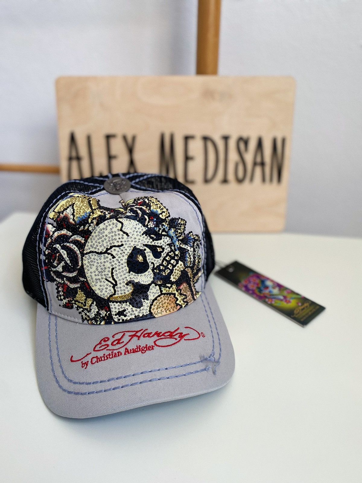 Ed Hardy Ed Hardy Cristian Audigier Skull heart & cards cap Size ONE SIZE - 4 Thumbnail