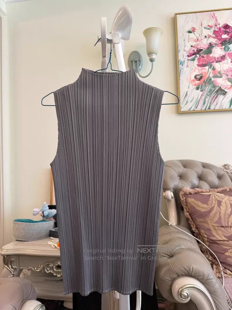 Issey Miyake Issey Miyake Dark Grey Sleeveless Tank Top Size XXL / US 16-18 / IT 52-54 - 1 Thumbnail
