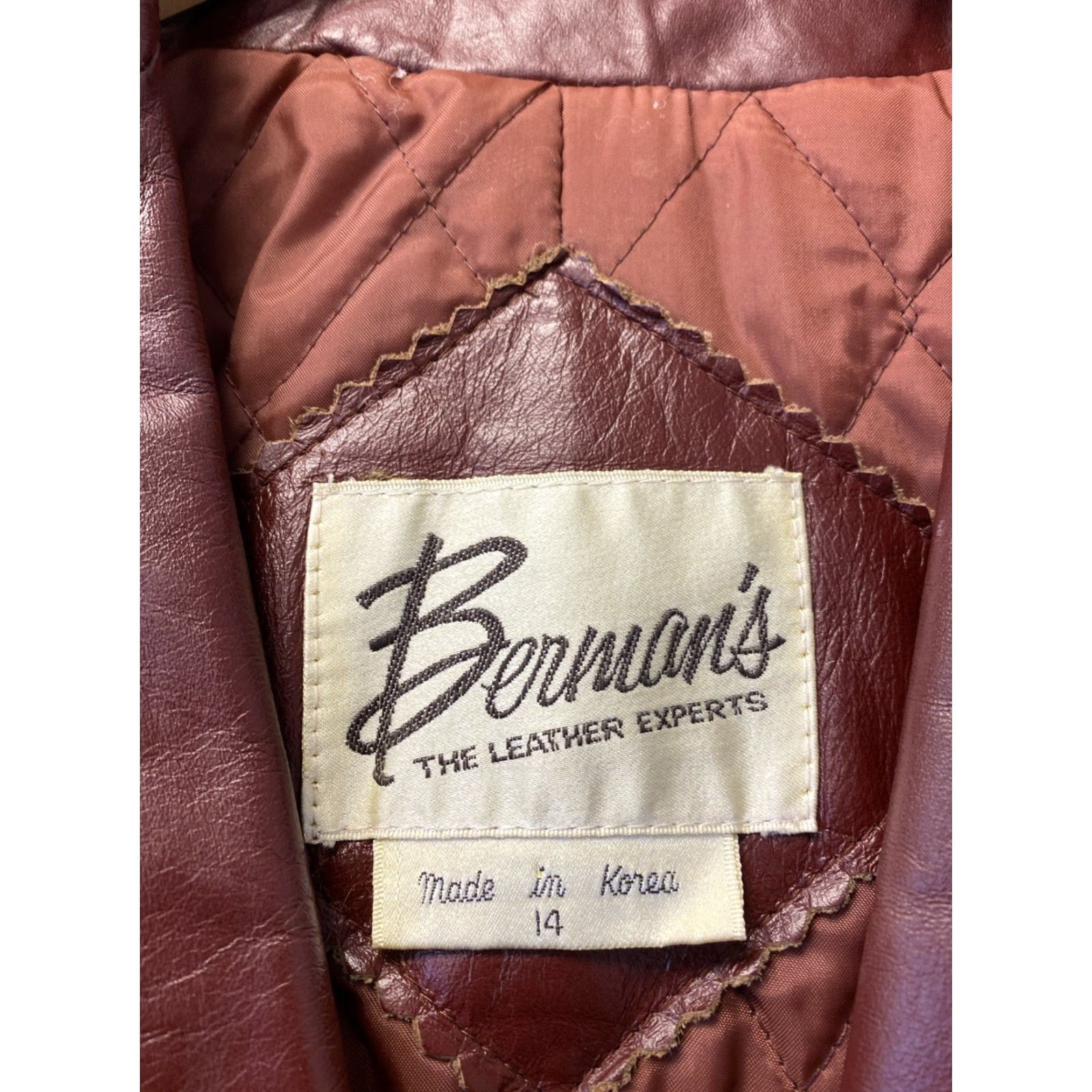 Vintage VINTAGE Berman’s Leather Jacket Women’s 14 Rust Brown / 0099 Jacket Women Rust Cognac 80s Casual Button Dry Clean Only Size XL / US 12-14 / IT 48-50 - 2 Thumbnail