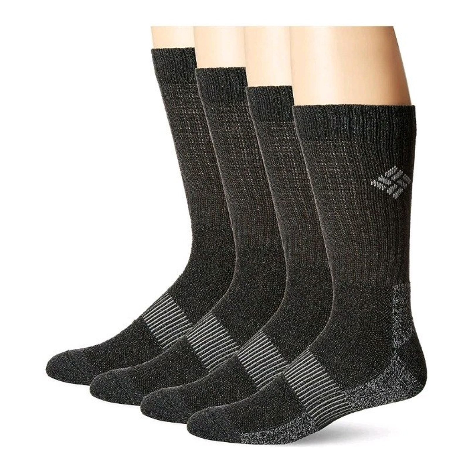 Columbia Columbia Black Heathered Crew Socks 4 Pairs Men's Size 6-12 Size ONE SIZE - 2 Thumbnail