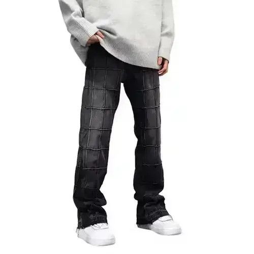 Japanese Brand Plaid Stacked Denim Jeans Size US 32 / EU 48 - 6 Thumbnail