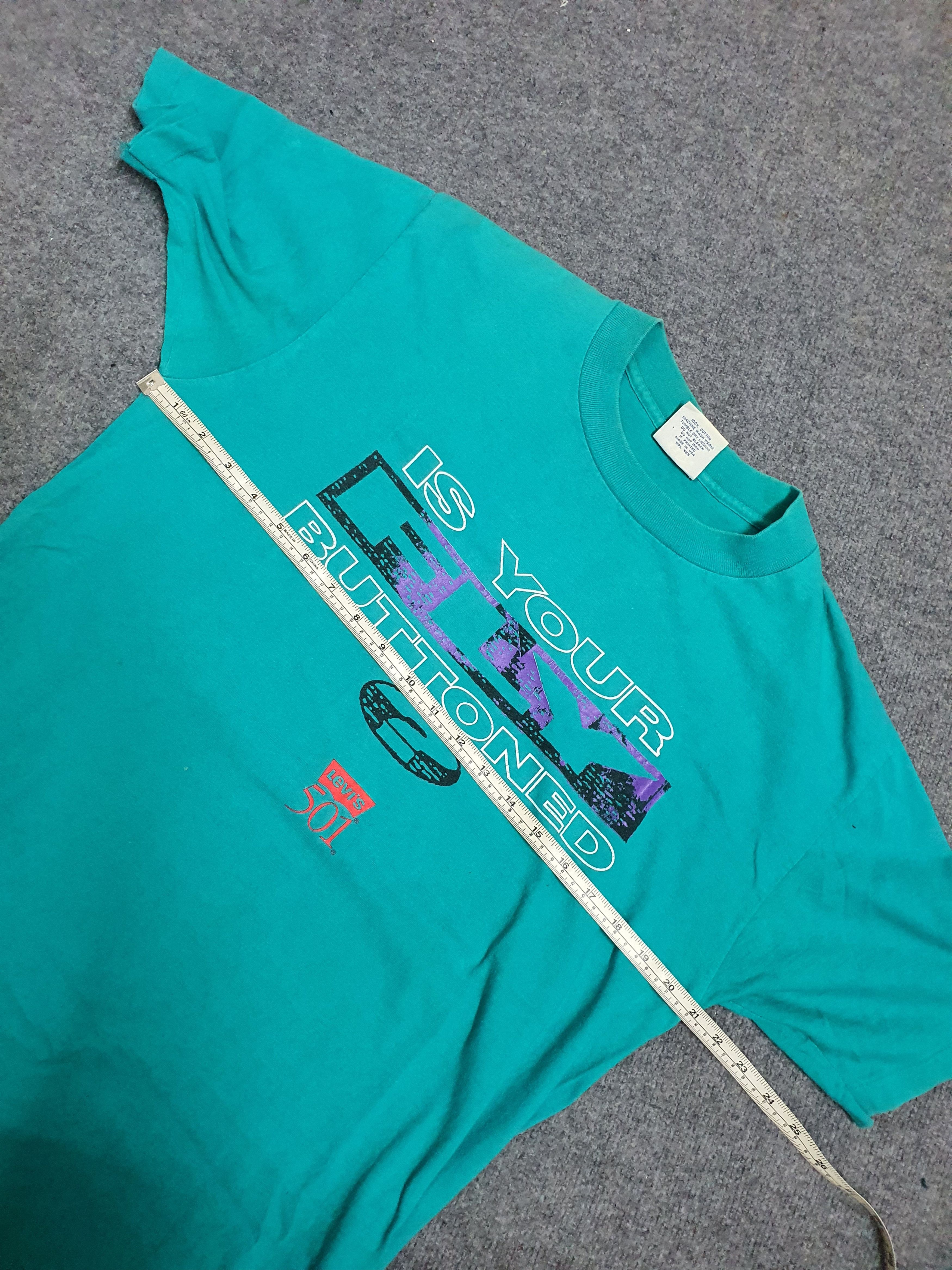 Levi's Vintage 90s Levis Is Your Fly Buttoned ? Tee Size US M / EU 48-50 / 2 - 13 Thumbnail