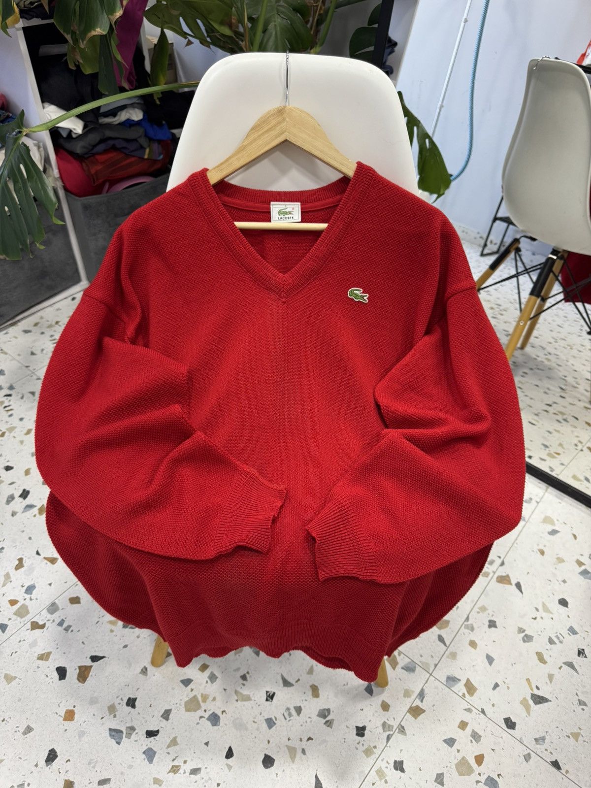 Lacoste Lacoste V-neck cardigan sweater size XL Size US XL / EU 56 / 4 - 6 Thumbnail