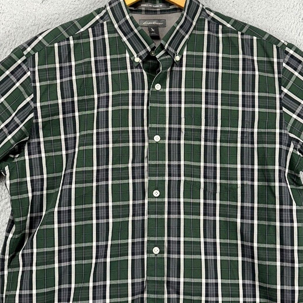 Eddie Bauer Eddie Bauer Shirt Men Large Green Black Plaid Classic Comfort Button Down Size US L / EU 52-54 / 3 - 2 Thumbnail