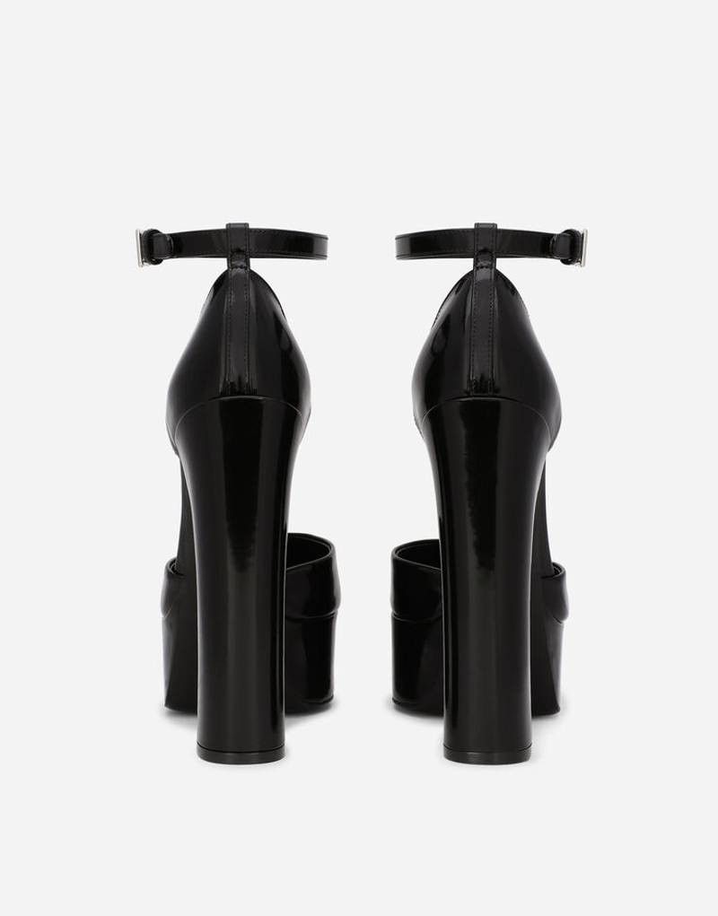 Dolce & Gabbana os11x0326 Polished Calfskin Platforms in Black Size US 7 / IT 37 - 3 Thumbnail