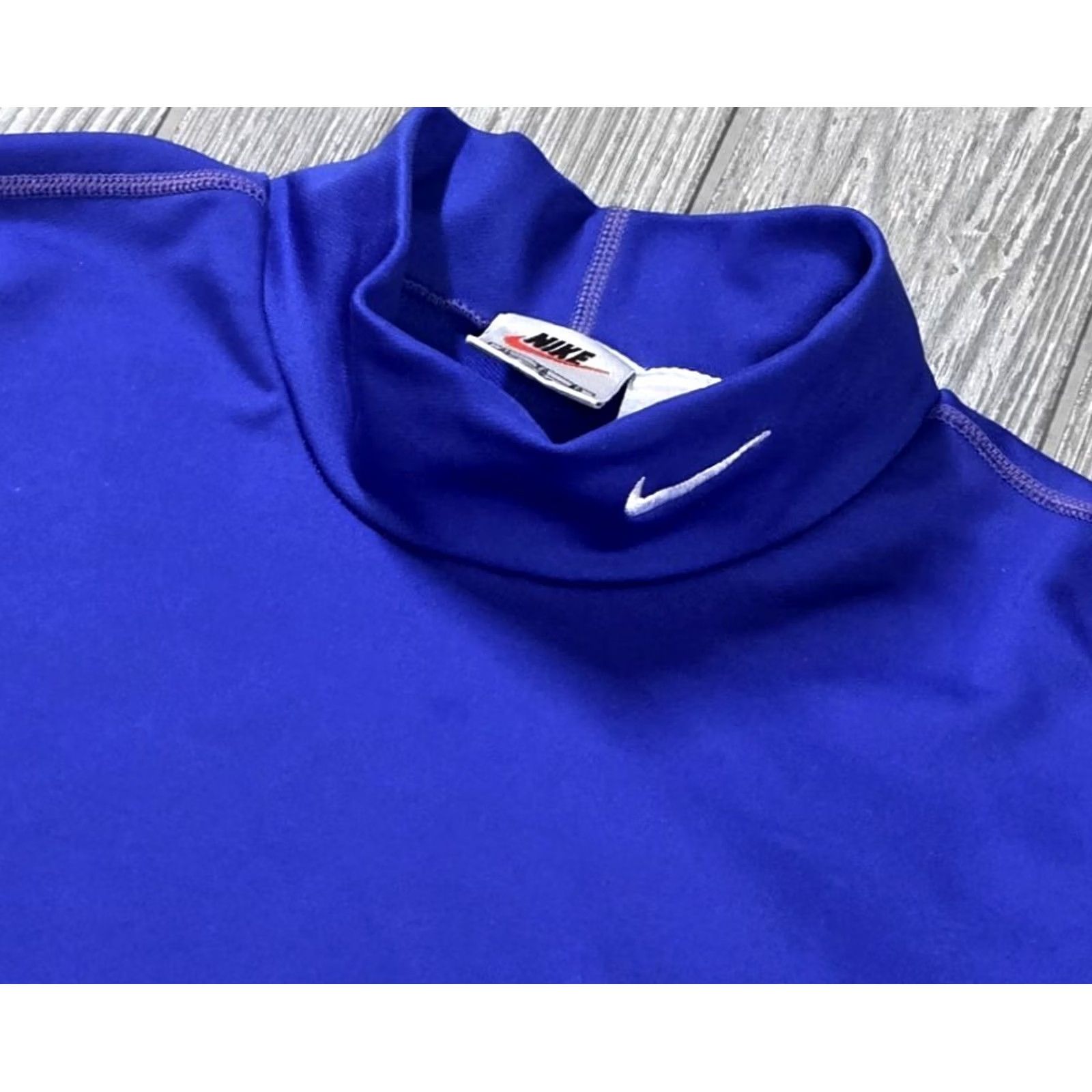 Nike VINTAGE Nike T-Shirt Mens XL Mock Neck Training T-Shirt 90s Blue Royal Blue Nike Dri-Fit) Size US XL / EU 56 / 4 - 3 Thumbnail