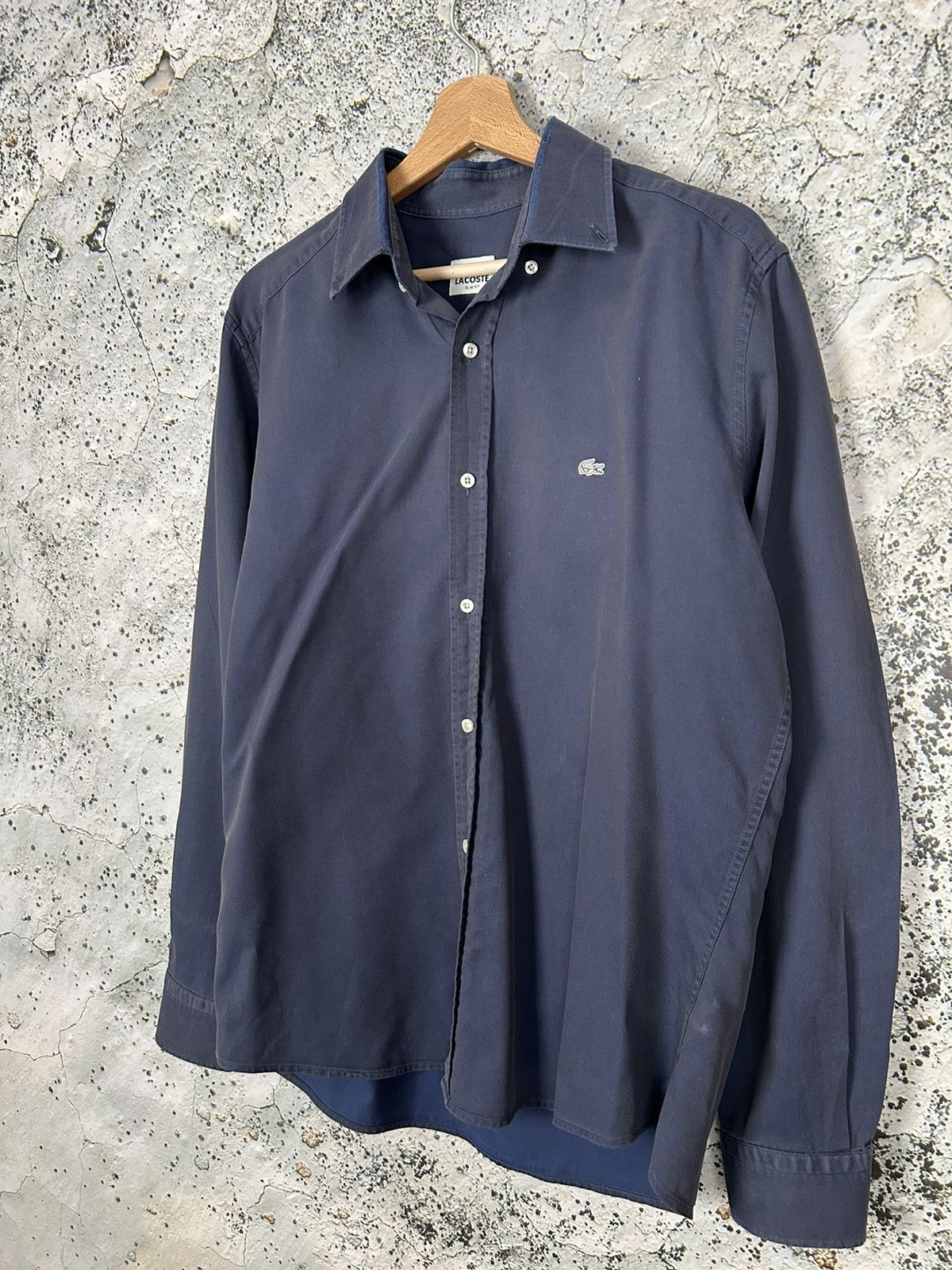 Lacoste × Vintage Lacoste Vintage Navy Grey Shirt Button Ups Elegant Hype Size US M / EU 48-50 / 2 - 2 Thumbnail