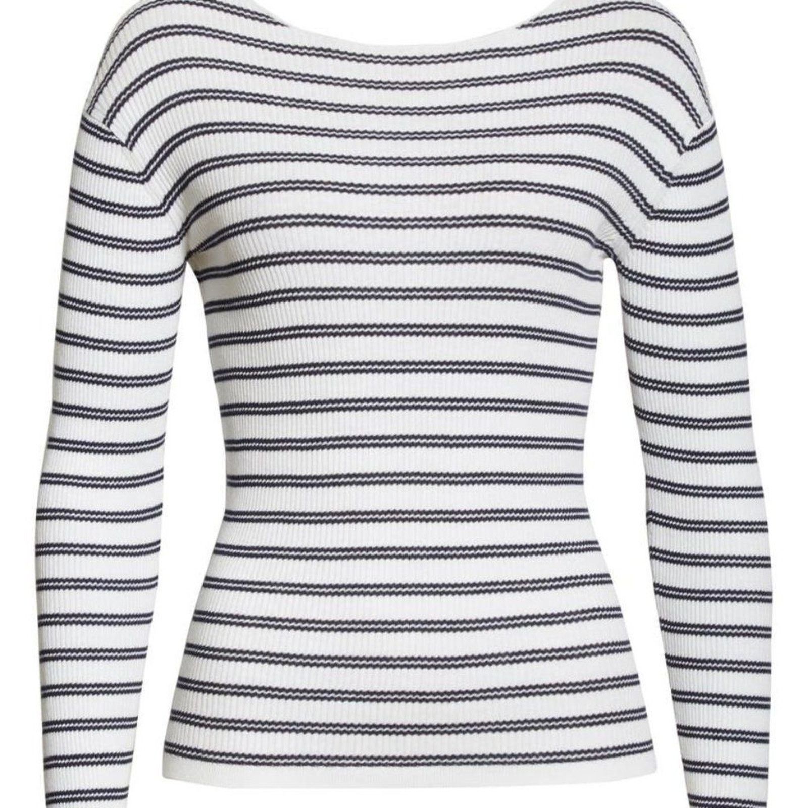 Vince Stripe Ribbed Boatneck Cotton Sweater from Vince Size XS / US 0-2 / IT 36-38 - 9 Thumbnail