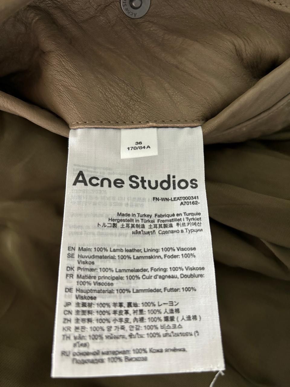 Acne Studios Linor oversized belted leather jacket