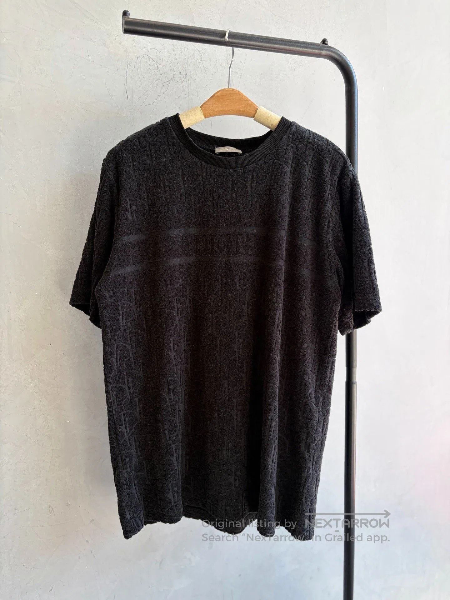 Dior Dior Black Terry Cloth Embossed Logo Tee. Size US S / EU 44-46 / 1 - 1 Thumbnail