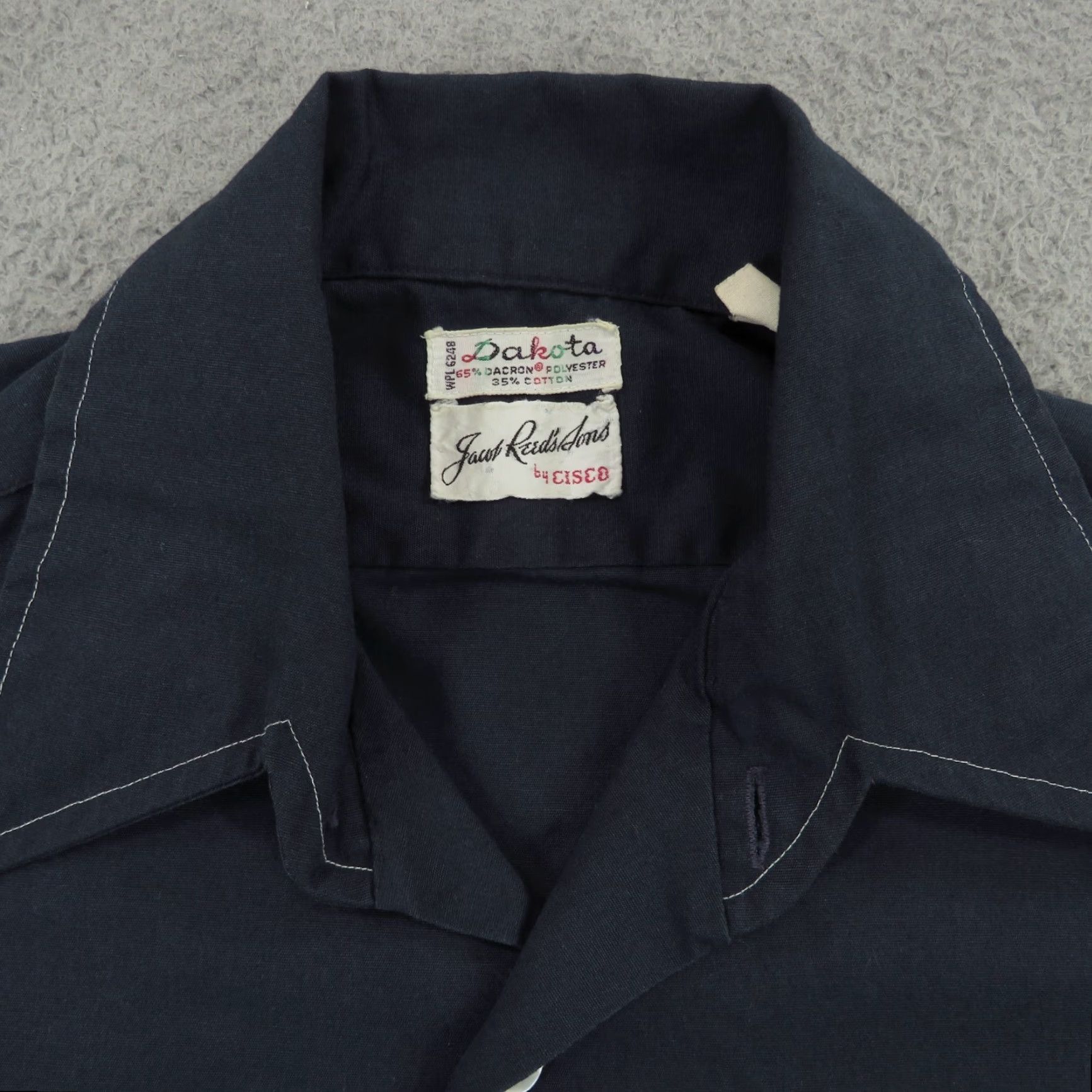 BB Dakota VINTAGE Dakota Shirt Men Medium Navy 21x28 Dacron Jacob Reeds Utility Dagger 70s Size US M / EU 48-50 / 2 - 2 Thumbnail