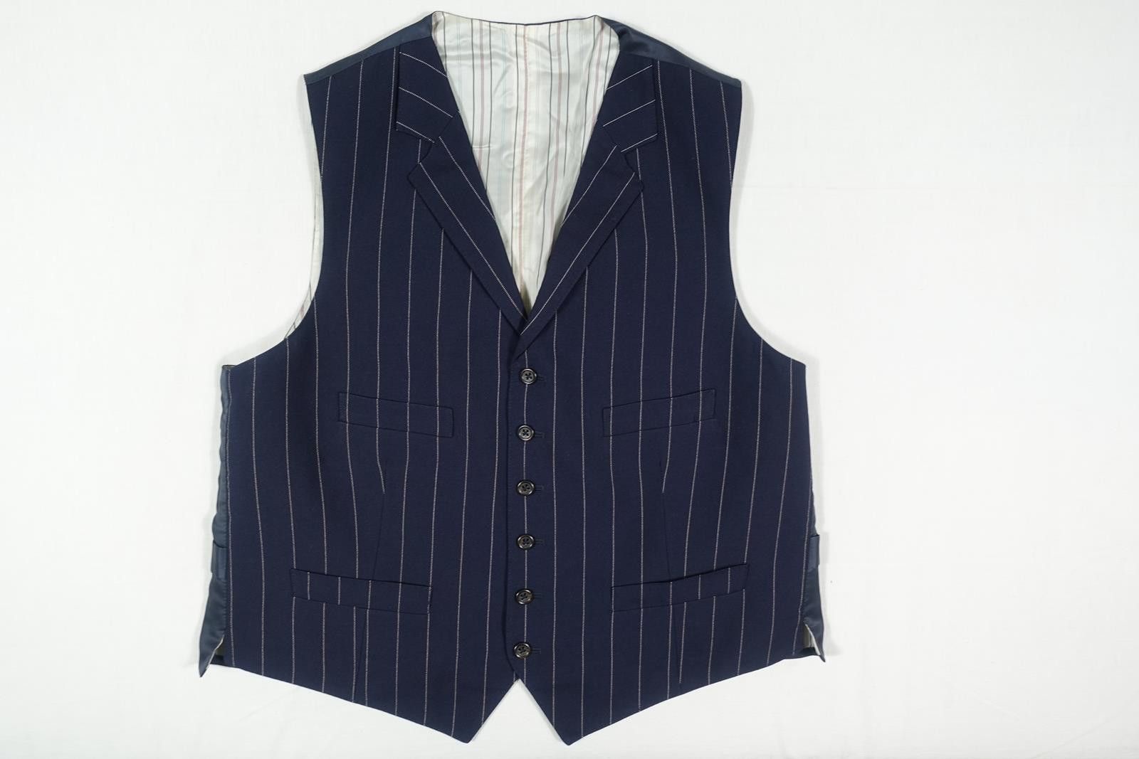 Polo Ralph Lauren Vest Waistcoat Suit Pinstripe Navy Wool 42