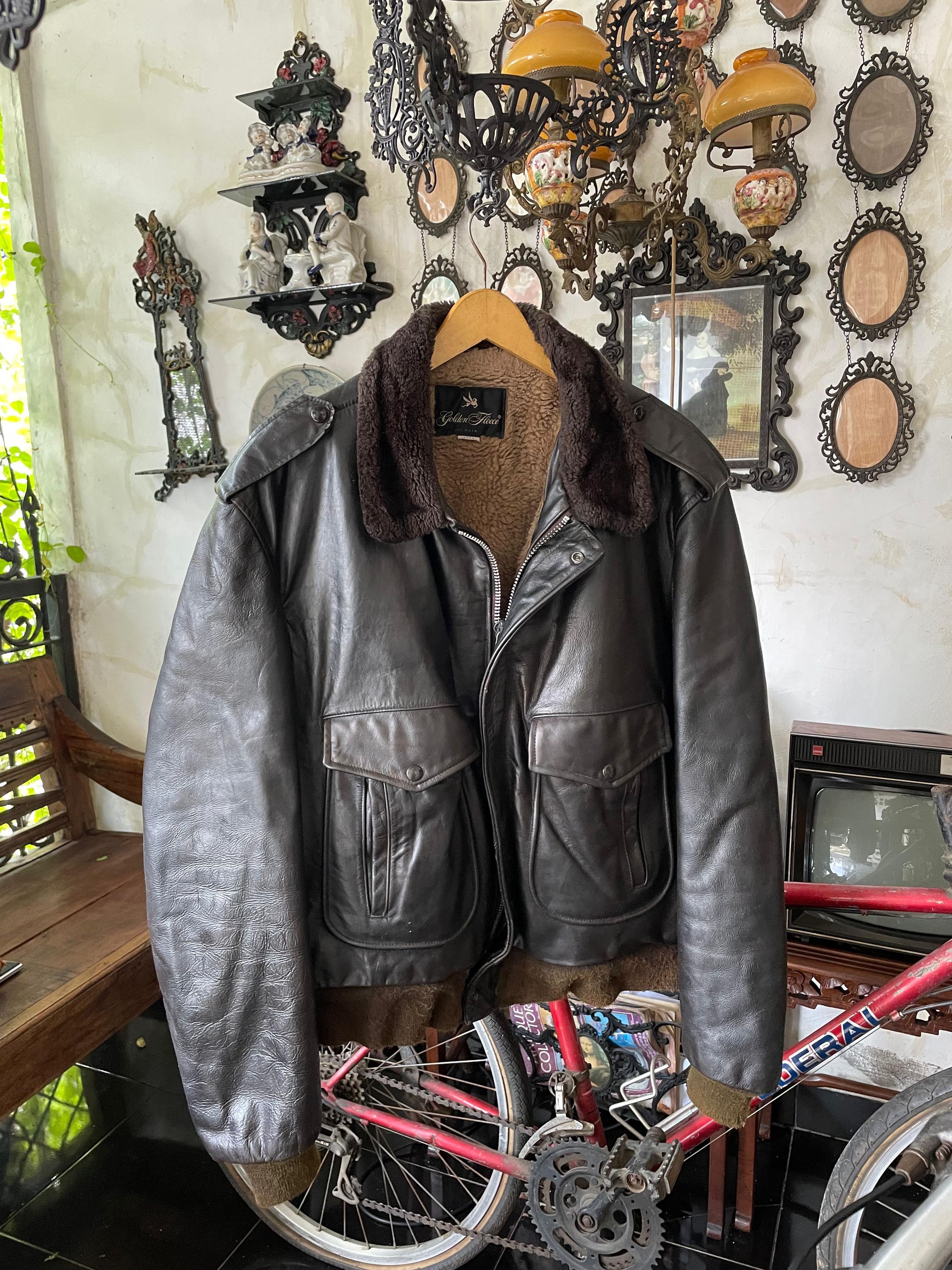 I. Spiewak And Sons Leather G1 Military Vintage Golden Fleece USA, Schott,Mccoys Size US M / EU 48-50 / 2 - 1 Thumbnail