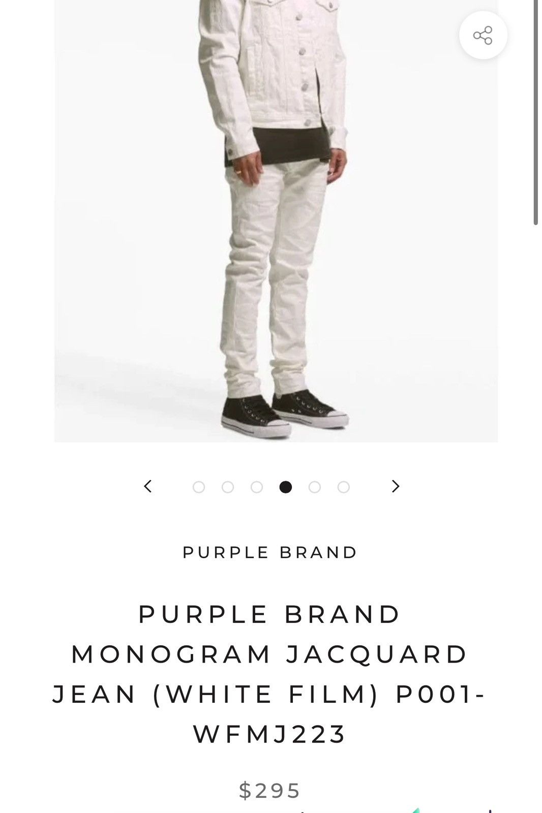 Purple P001 White Film Monogram Jacquard Size US 31 - 24 Thumbnail