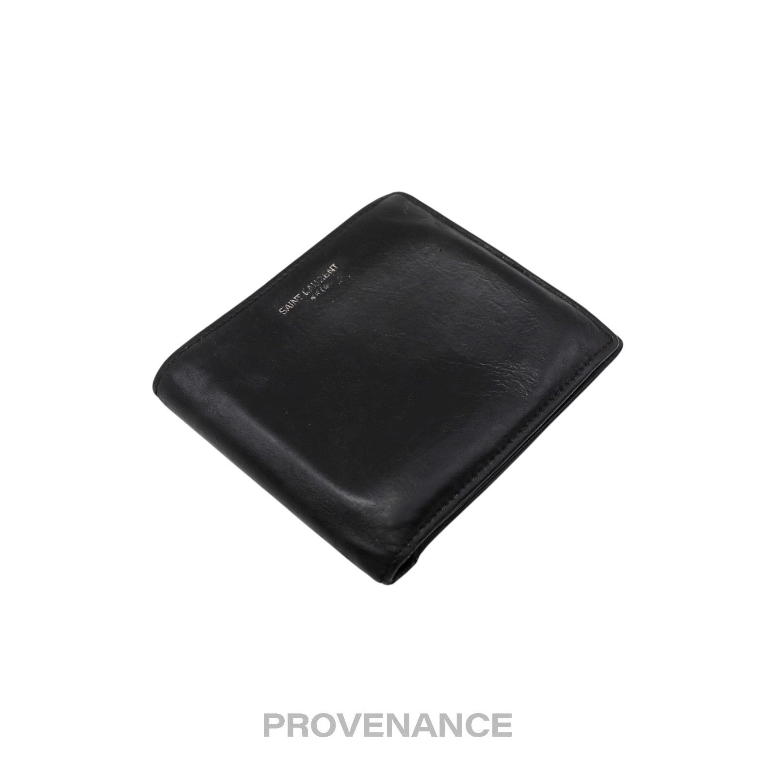 Saint Laurent Paris 🔴 Saint Laurent Paris SLP Logo Bifold Wallet - Black Size ONE SIZE - 4 Thumbnail
