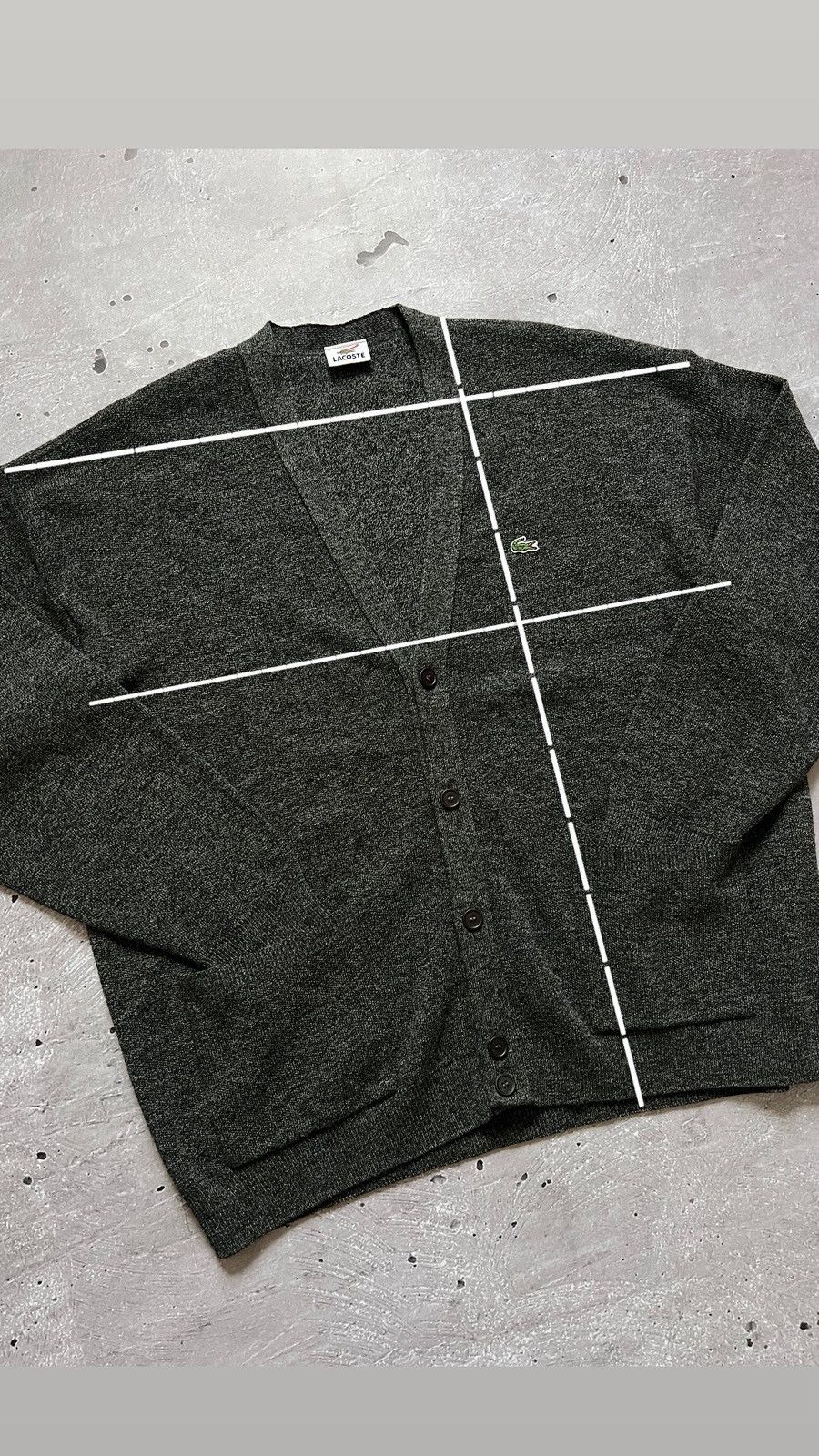 Lacoste Vintage Lacoste 1980s wool and acrylic knit cardigan, size 9 Size US XXL / EU 58 / 5 - 14 Thumbnail