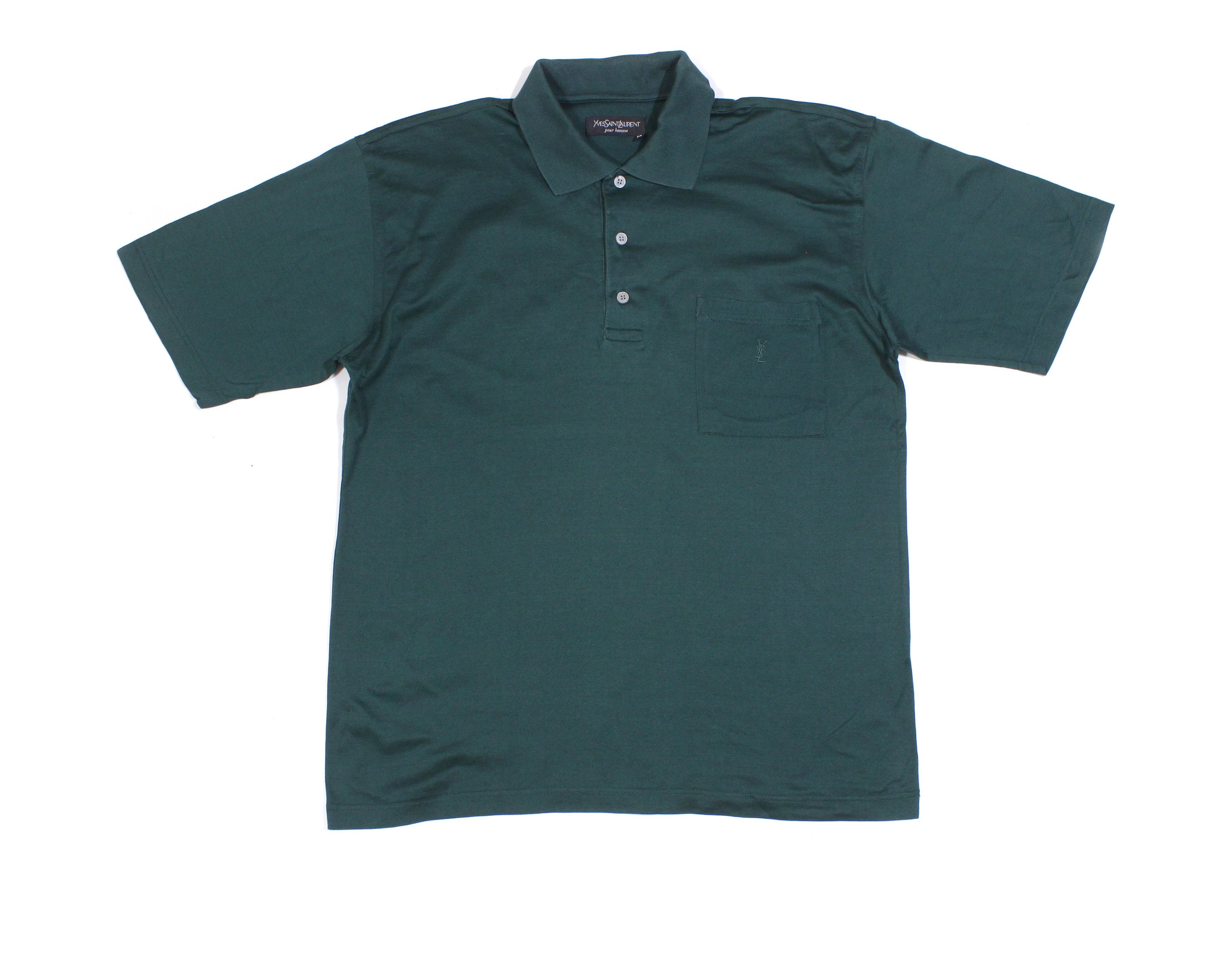 Yves Saint Laurent 90S YSL Logo Polo Vintage Size US M / EU 48-50 / 2 - 1 Thumbnail