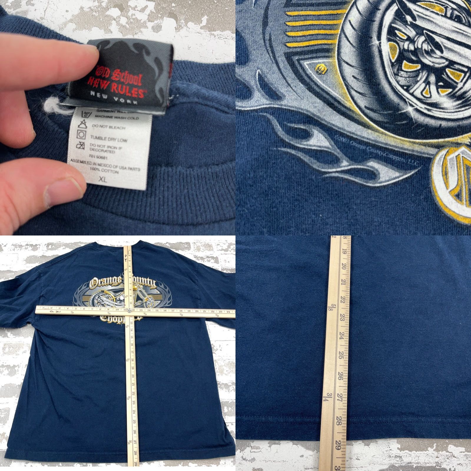 Vintage Vintage Orange County Choppers Shirt Men XL Blue Tee OCC Y2K Fire Flames Tattoo Shirt Size US XL / EU 56 / 4 - 8 Thumbnail