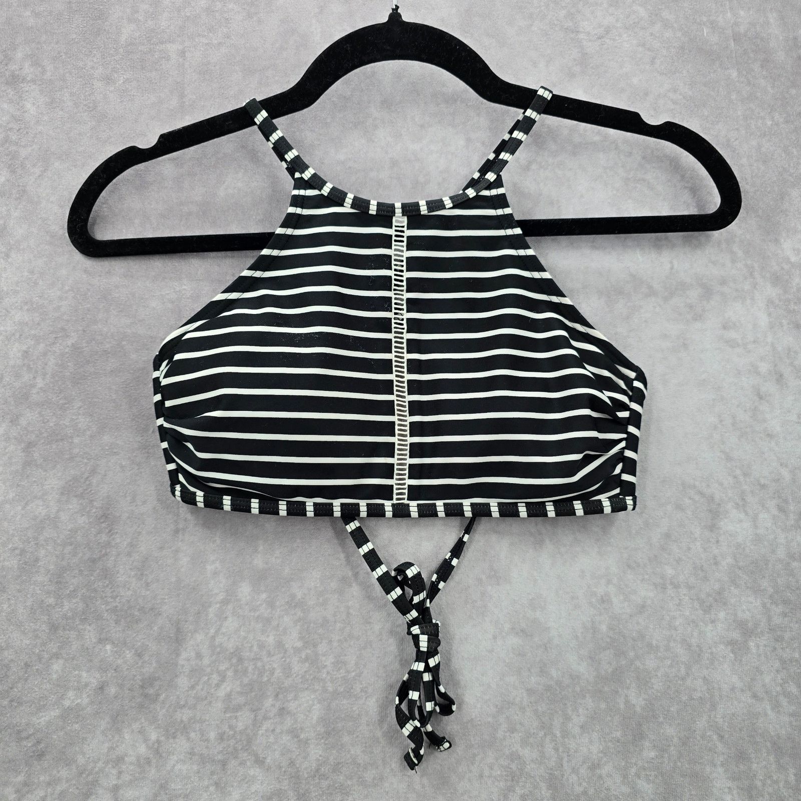 Other Xhilaration Black White Stripe Crisscross Bikini Top Medium Size ONE SIZE - 4 Thumbnail