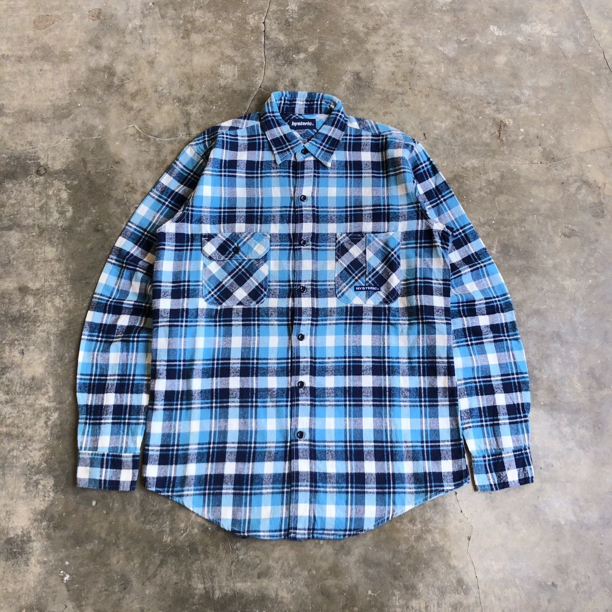 Hysteric Glamour Vintage Hysteric Glamour Veterano Flanel Plaid Shirt Blue Size US L / EU 52-54 / 3 - 1 Thumbnail