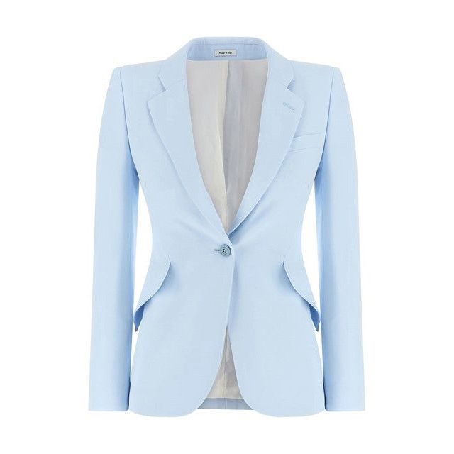 Alexander McQueen ALEXANDER MCQUEEN Light Blue Blazer Jacket New & Authentic ( Size XS / US 0-2 / IT 36-38 - 1 Thumbnail