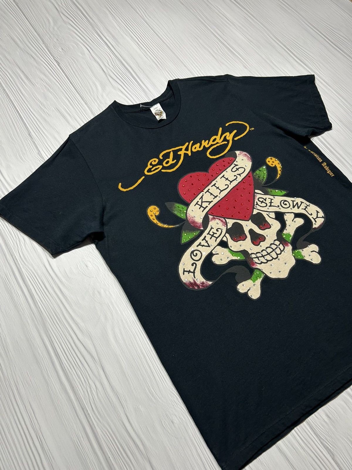 Ed Hardy Vintage USA Ed Hardy Rhinestones Tiger T-Shirt Size US XL / EU 56 / 4 - 3 Thumbnail