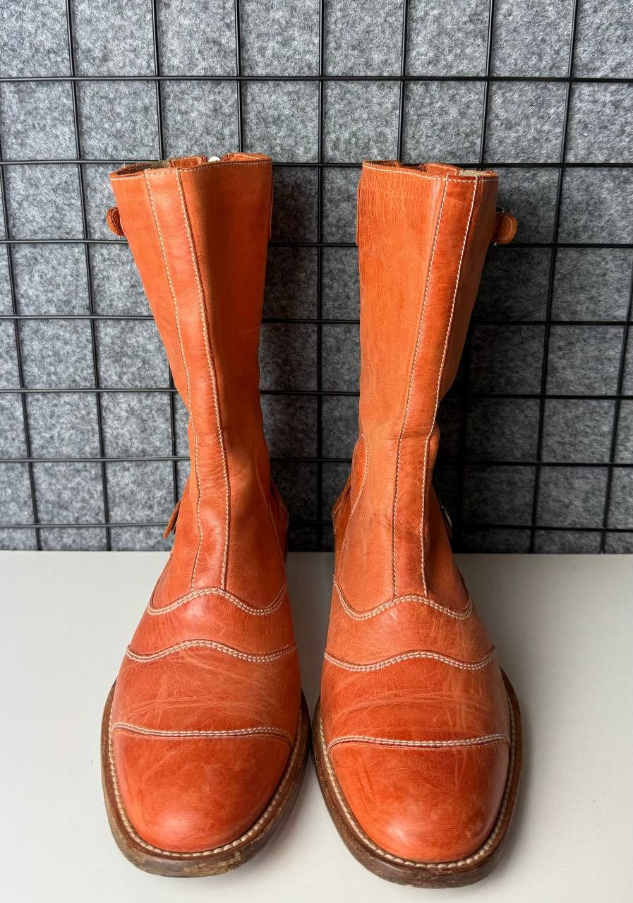 Belstaff Belstaff Roadmaster 1955 Orange Leather Rear Mid-Calf Boots Size US 7 / IT 37 - 2 Thumbnail