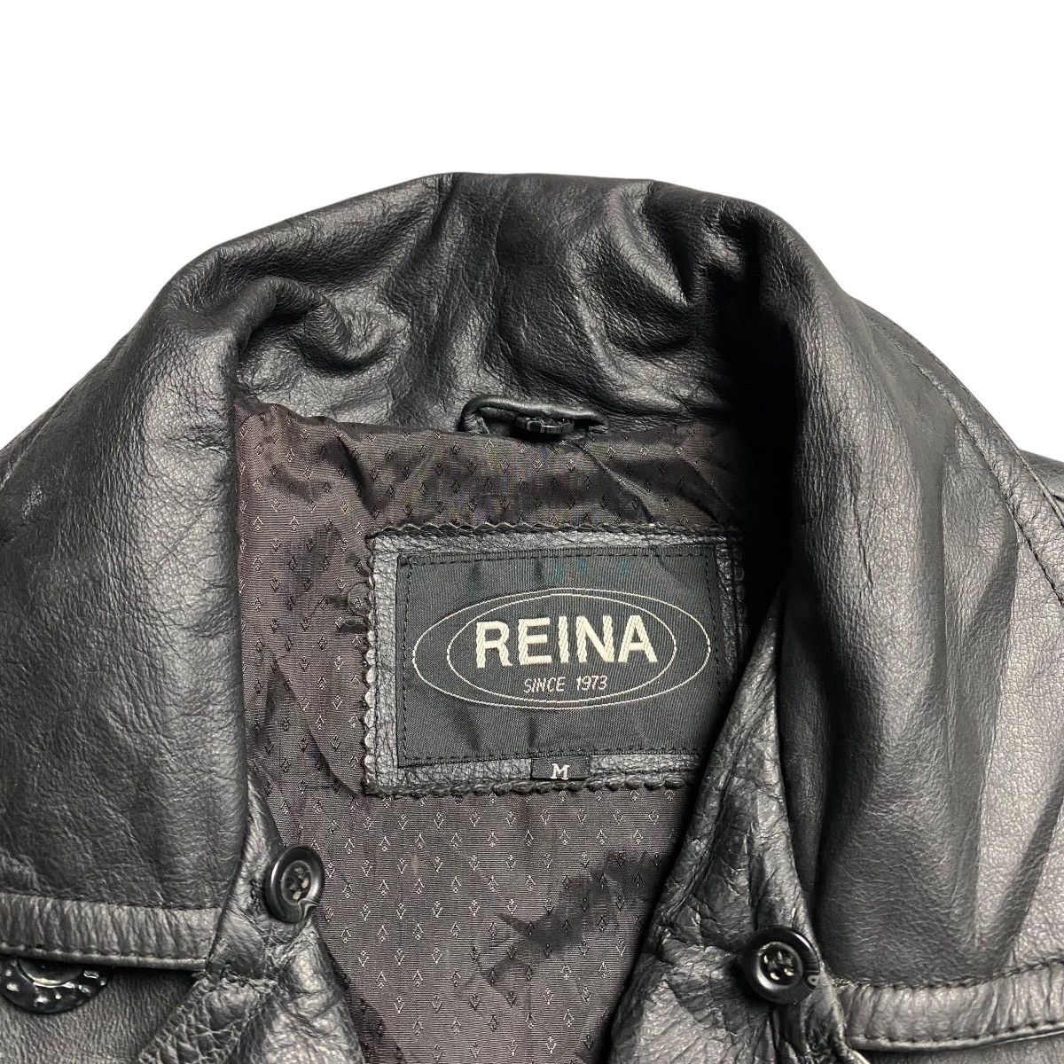 Genuine Leather × Vintage Reina Vintage 1973 Cowskin Leather Double Collar Jacket Size US M / EU 48-50 / 2 - 6 Thumbnail