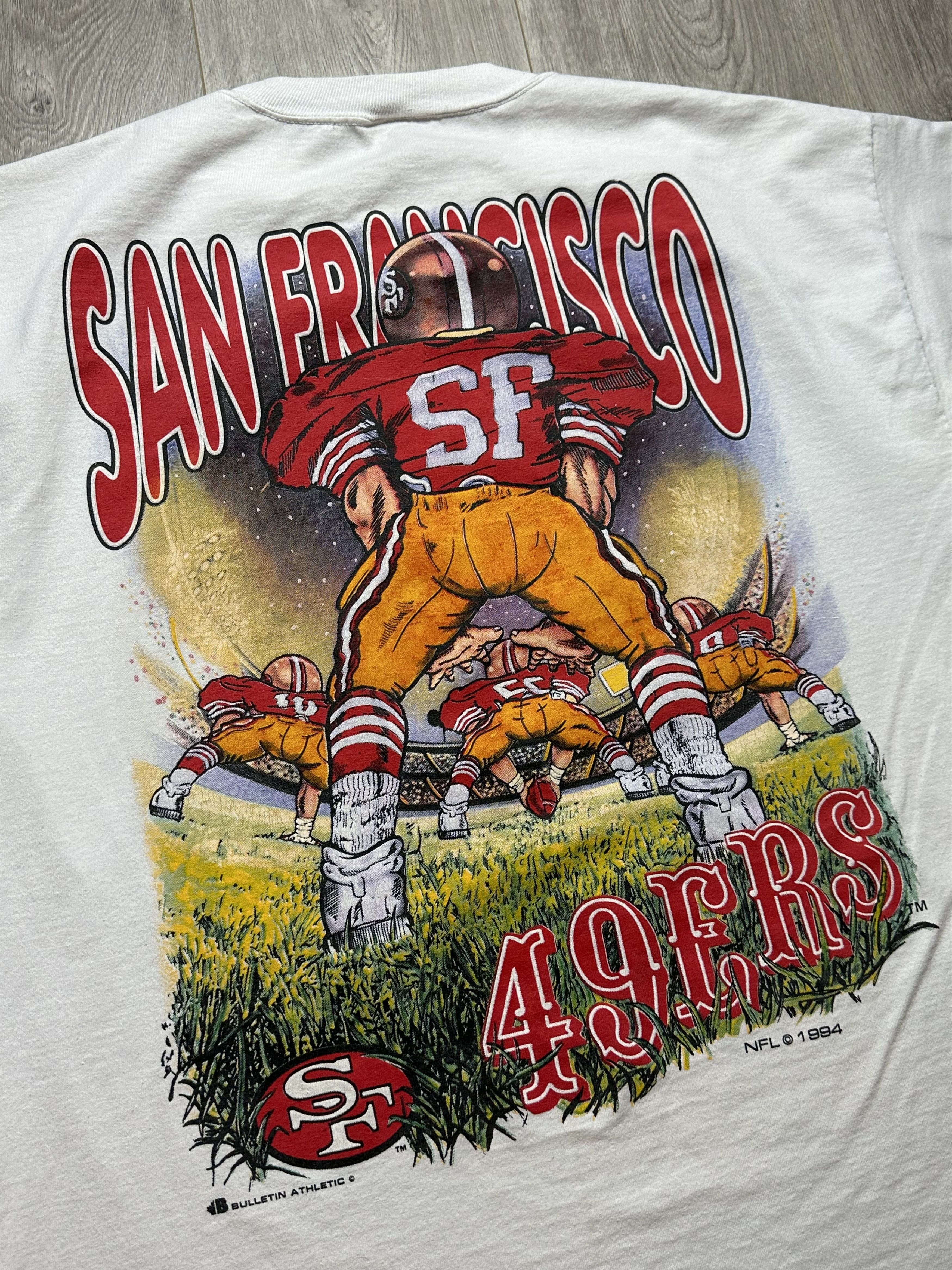 NFL × Vintage Vintage 1994 San Fransisco 49ers Bulletin Athletic AOP tee Size US XL / EU 56 / 4 - 4 Thumbnail